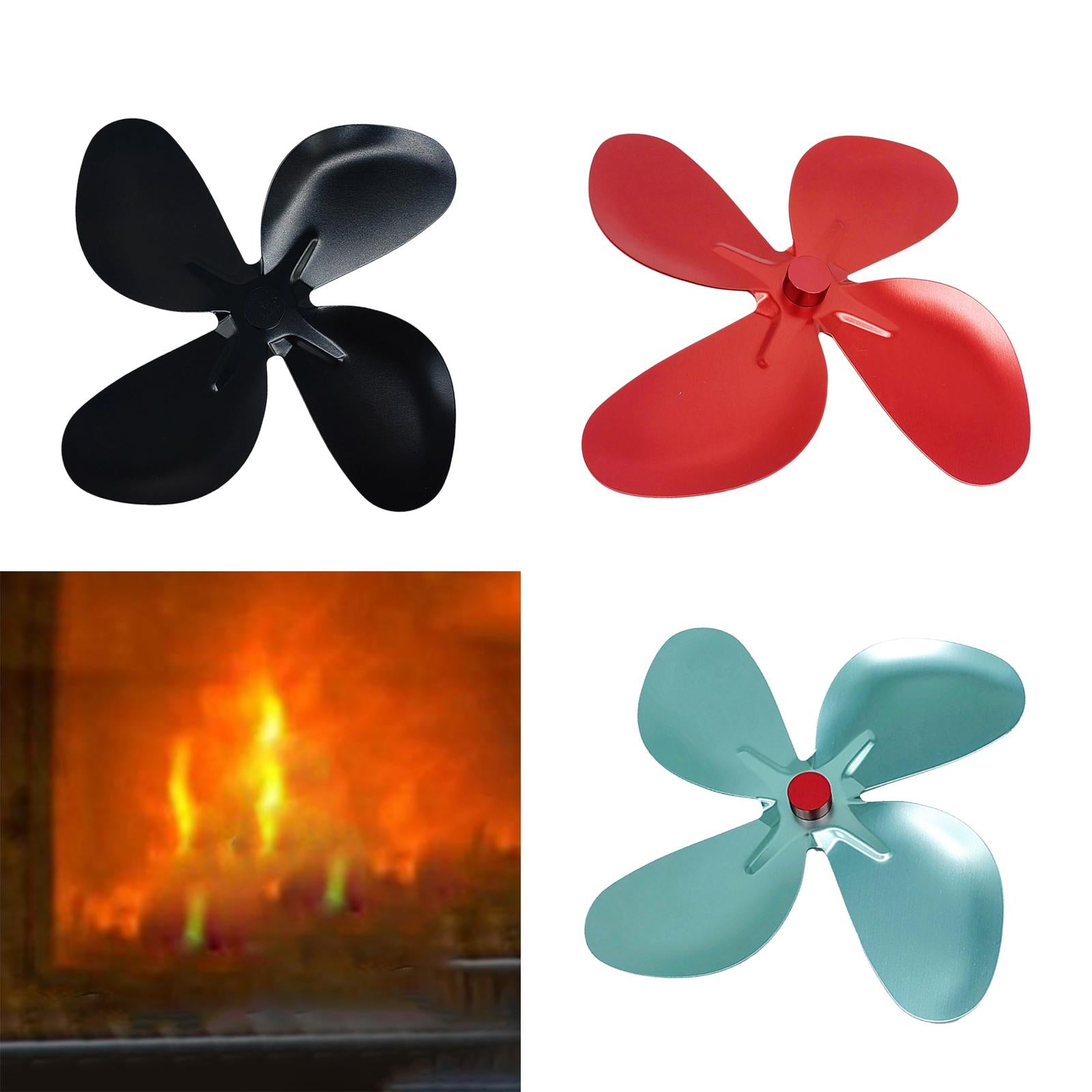 Stoves Fan Blade for Heat Powered Fireplace Fan More Warm Air Quiet Fan Blade black