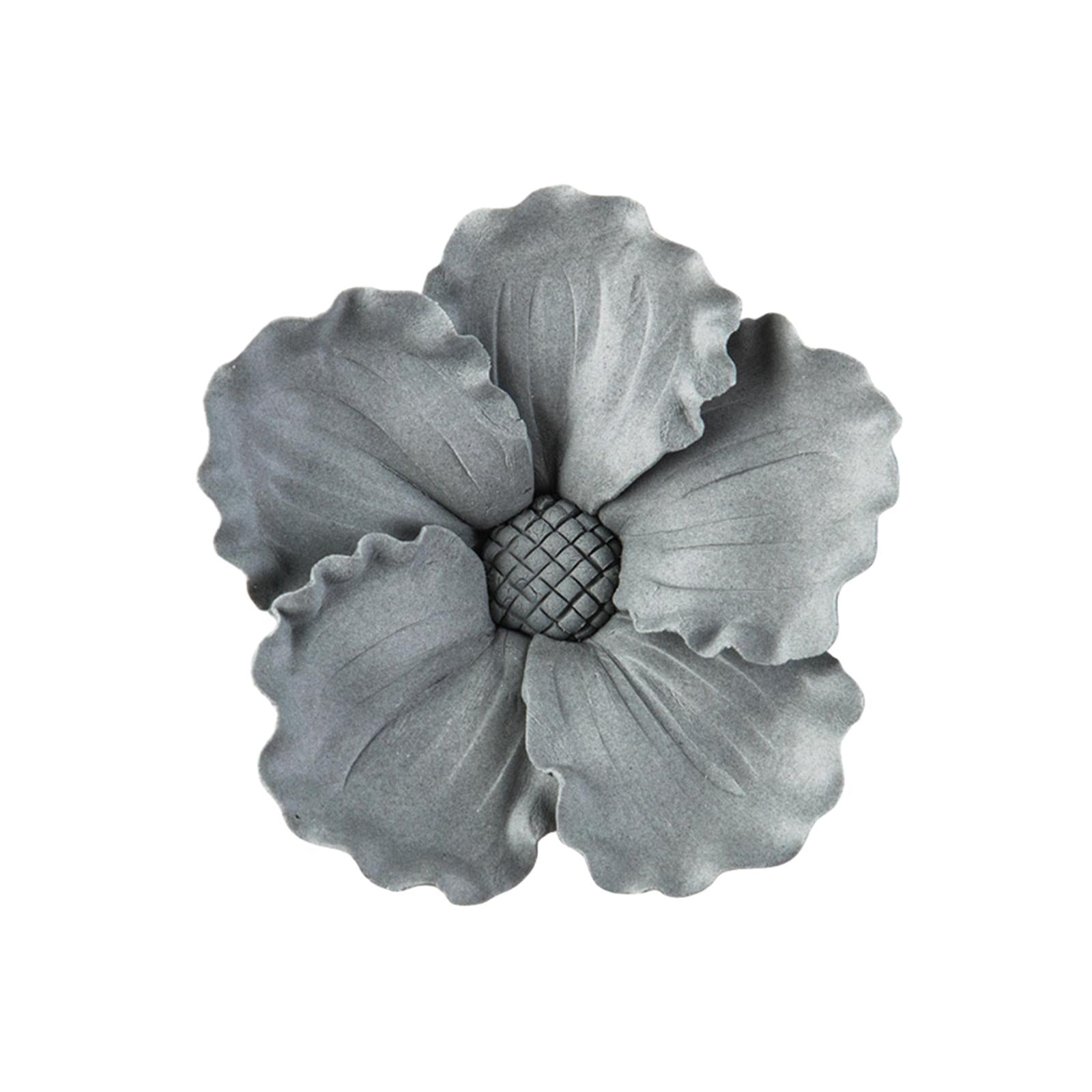 Ceramics Flower Decor 3D Floral Sculpture Sculpture for Wall Background 9cm Style B