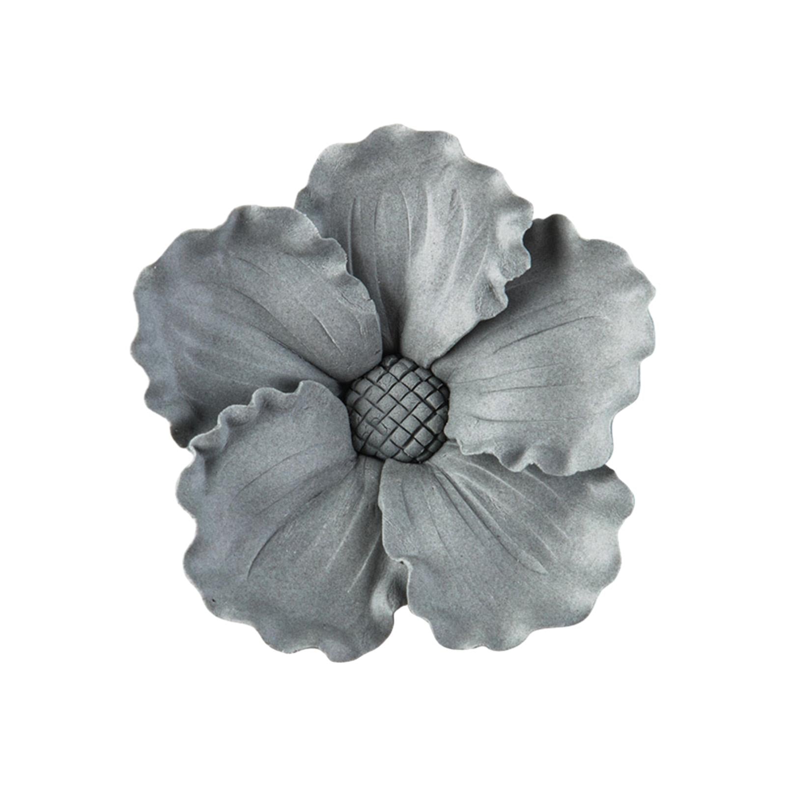 Ceramics Flower Decor 3D Floral Sculpture Sculpture for Wall Background 9cm Style B
