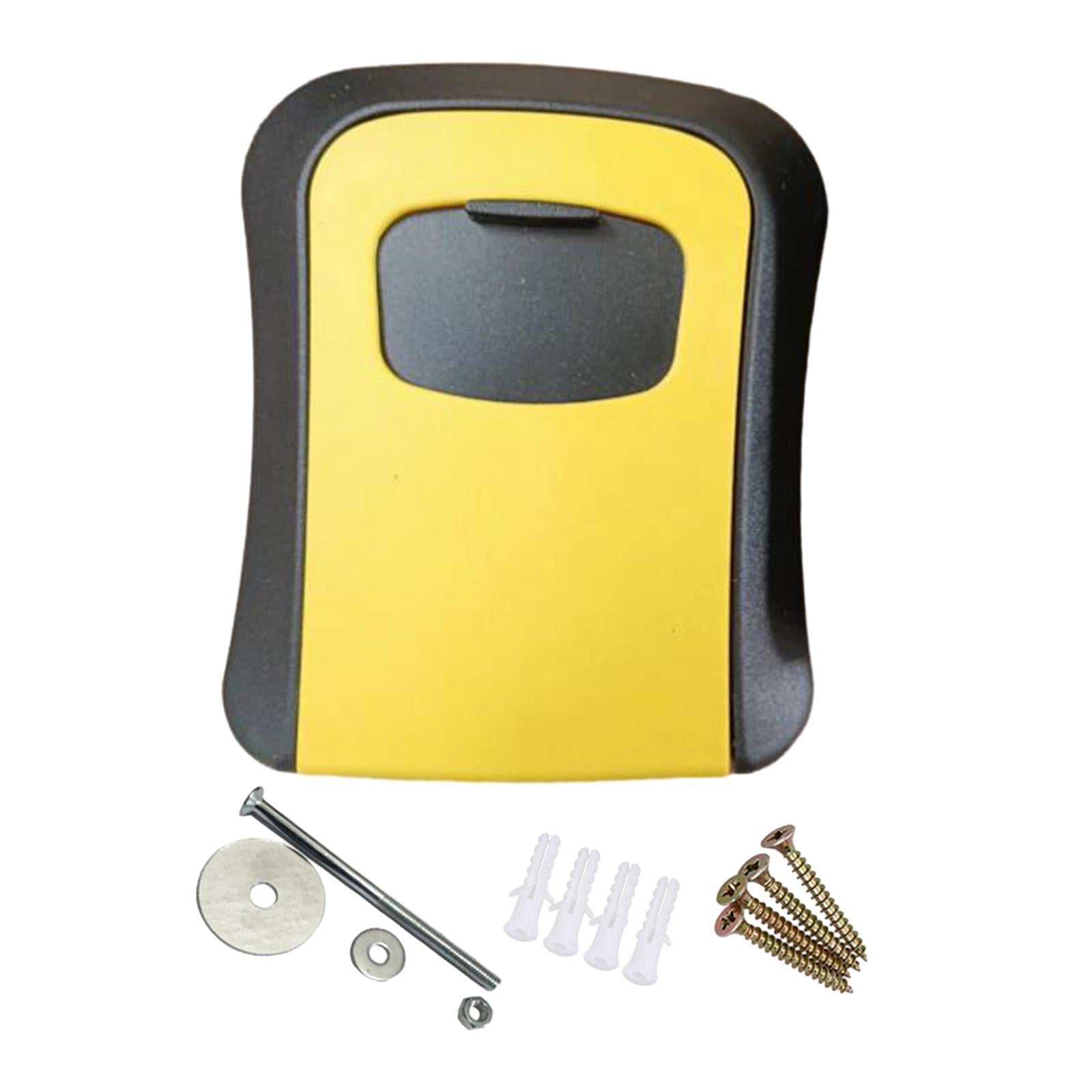 Key Lock Box Portable Resettable Key Storage Box for Office Outdoor Realtors Yellow
