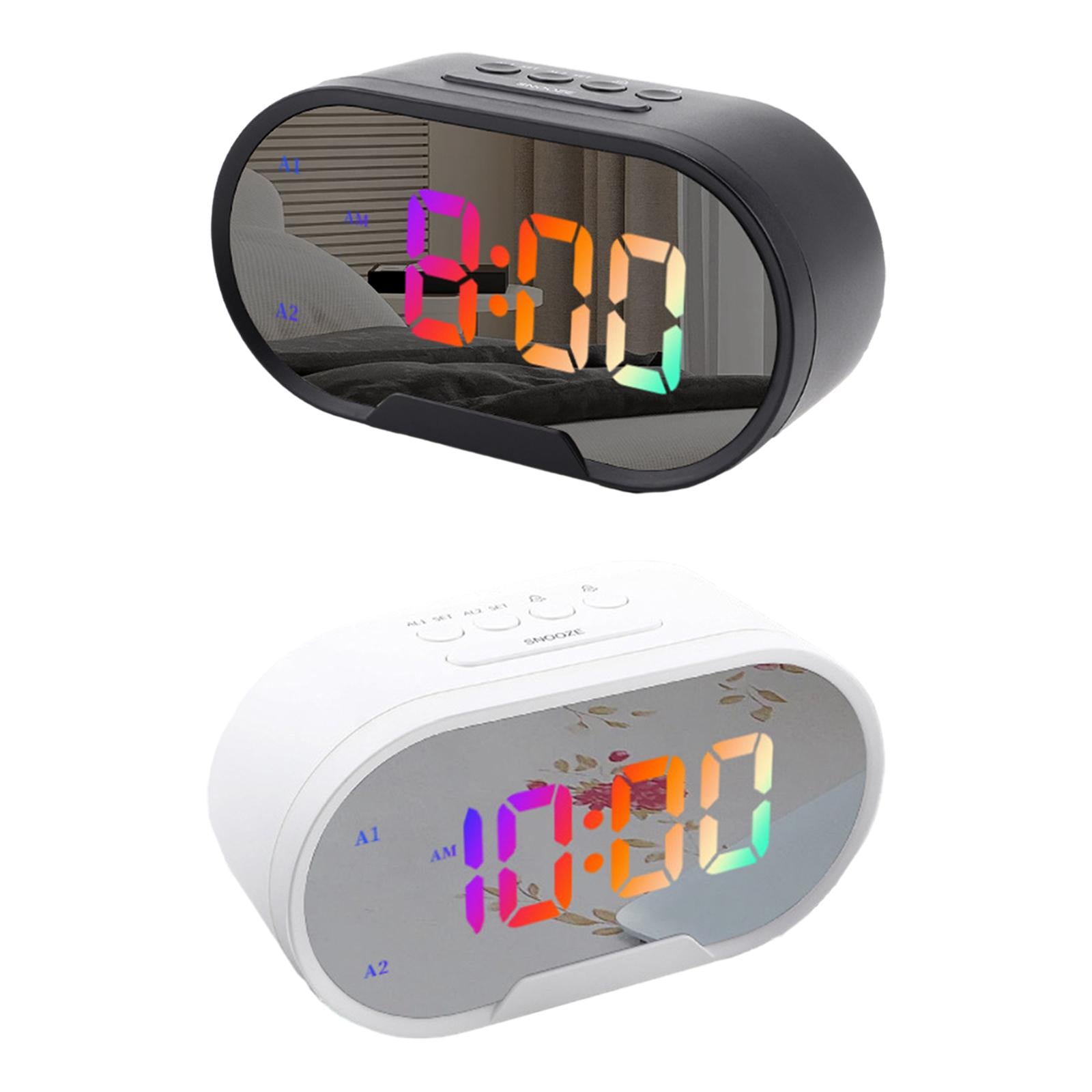 Digital Dual Alarm Clock LED Bedroom Alarm Clocks for Bedroom Kitchen Office Black