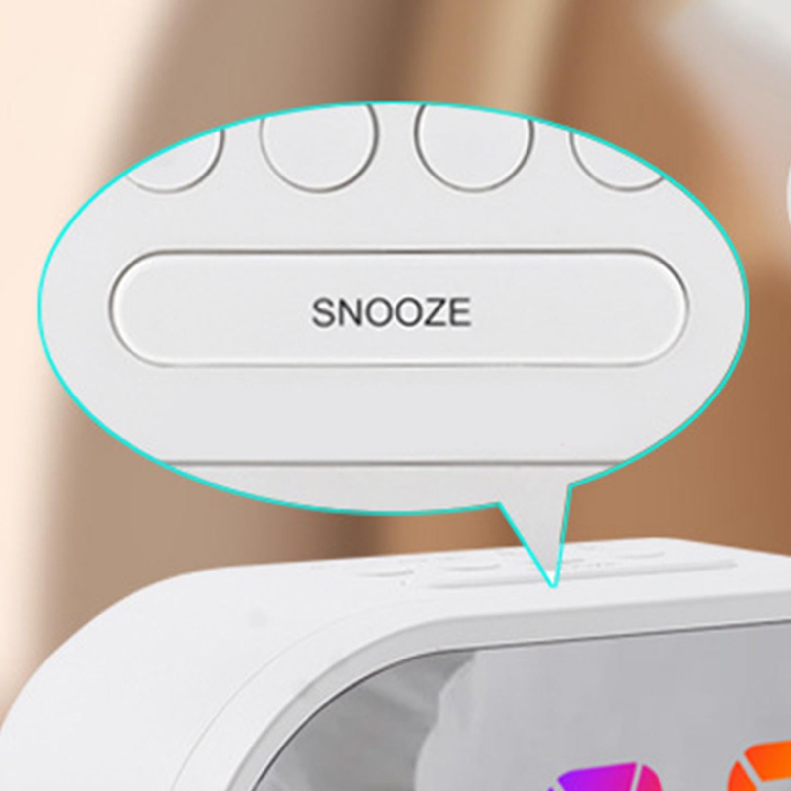 Digital Dual Alarm Clock LED Bedroom Alarm Clocks for Bedroom Kitchen Office White