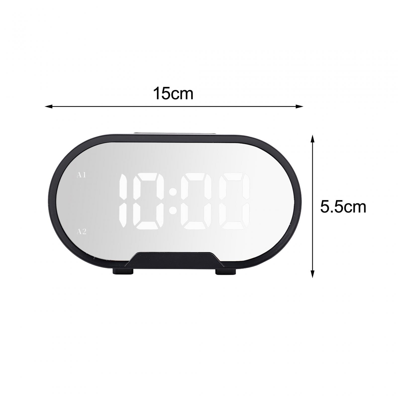 Digital Alarm Clock Snooze Small Clock for Bedroom Living Room Hotels Black