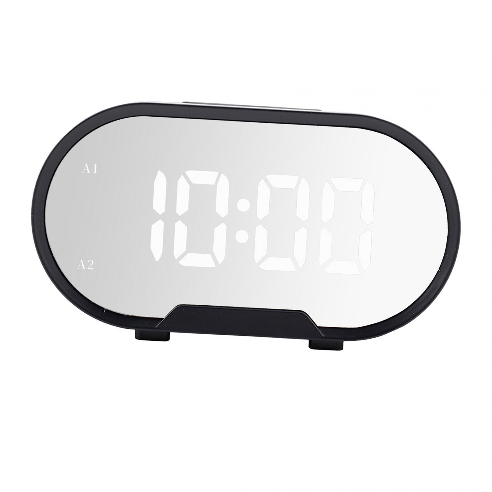 Digital Alarm Clock Snooze Small Clock for Bedroom Living Room Hotels Black