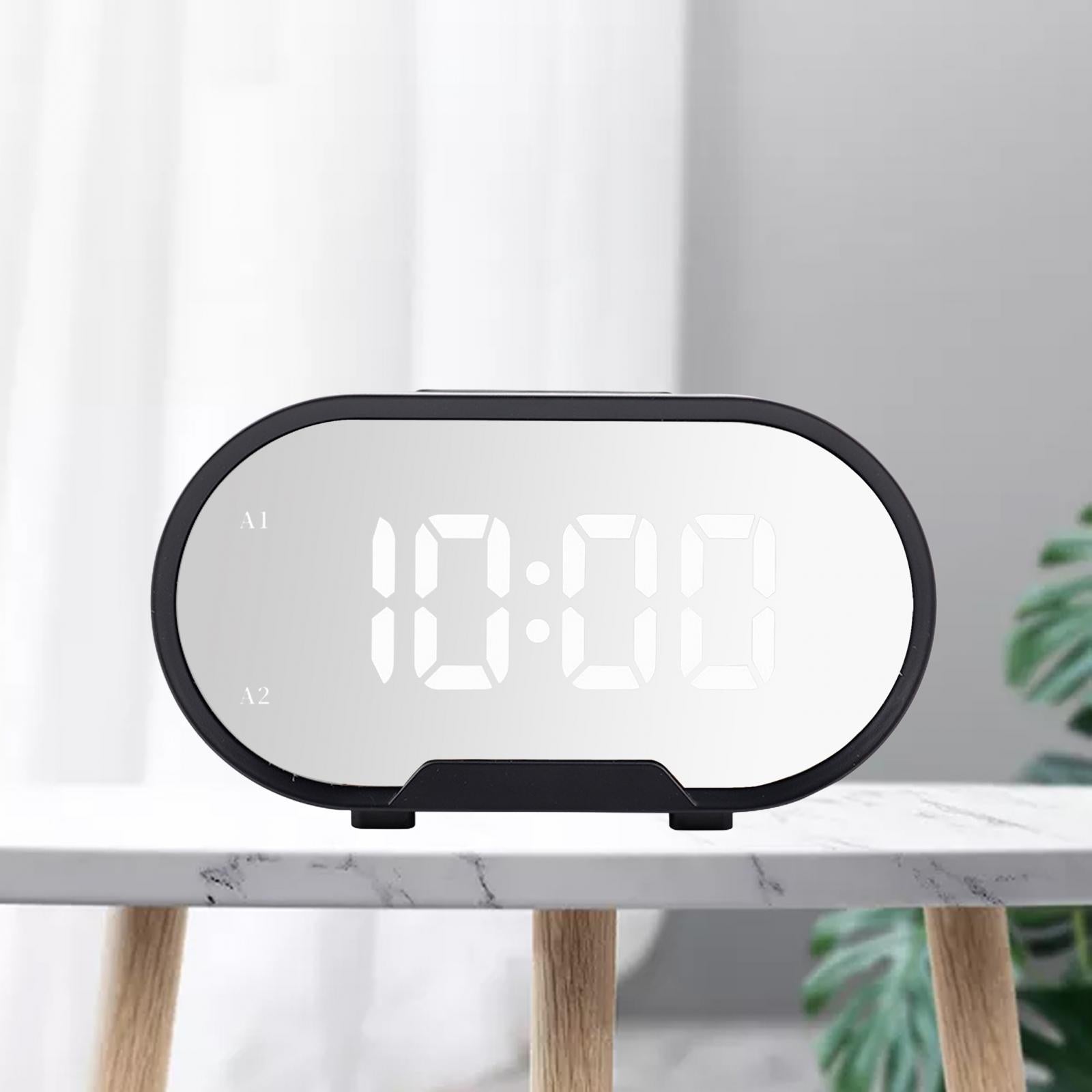 Digital Alarm Clock Snooze Small Clock for Bedroom Living Room Hotels Black