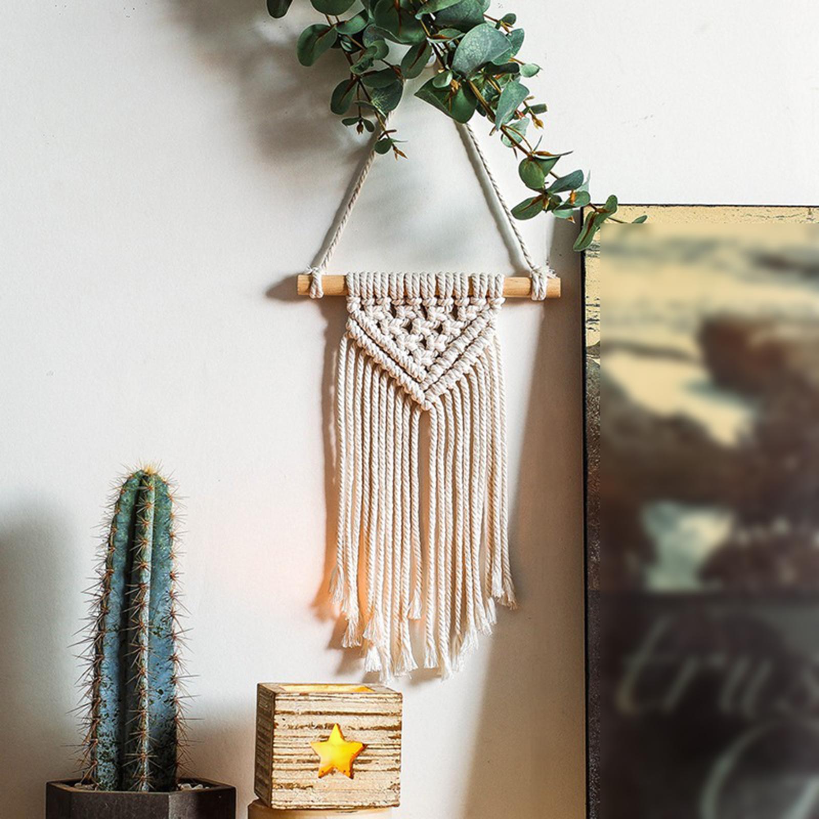 Macrame Wall Hanging Bohemian Woven Tapestry for Apartment Kids Room Wedding