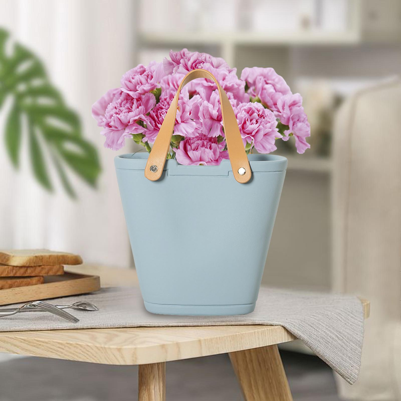Ceramic Vase Minimalist Tall Gifts Bag Vase for Office Bedroom Dinning Table E