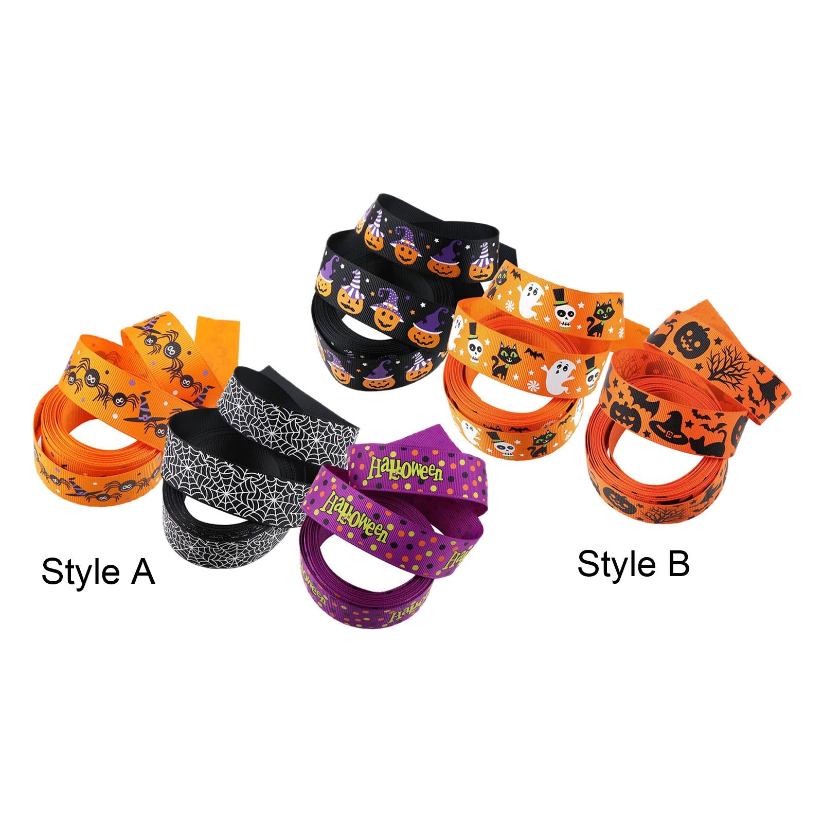 Halloween Gift Wrapping Ribbon 25mm for Card Making Home Decor Gift Wrapping Style A