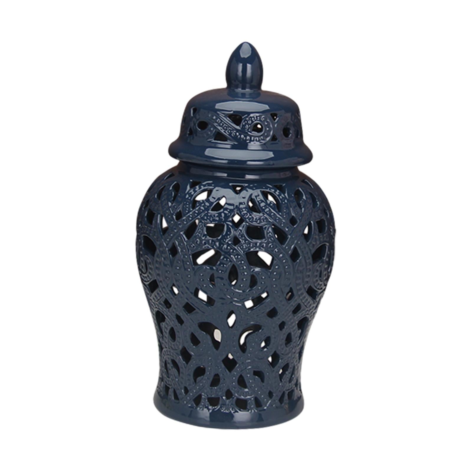 Ceramic Vase Traditional Handicraft with Lid Decoration Porcelain Ginger Jar