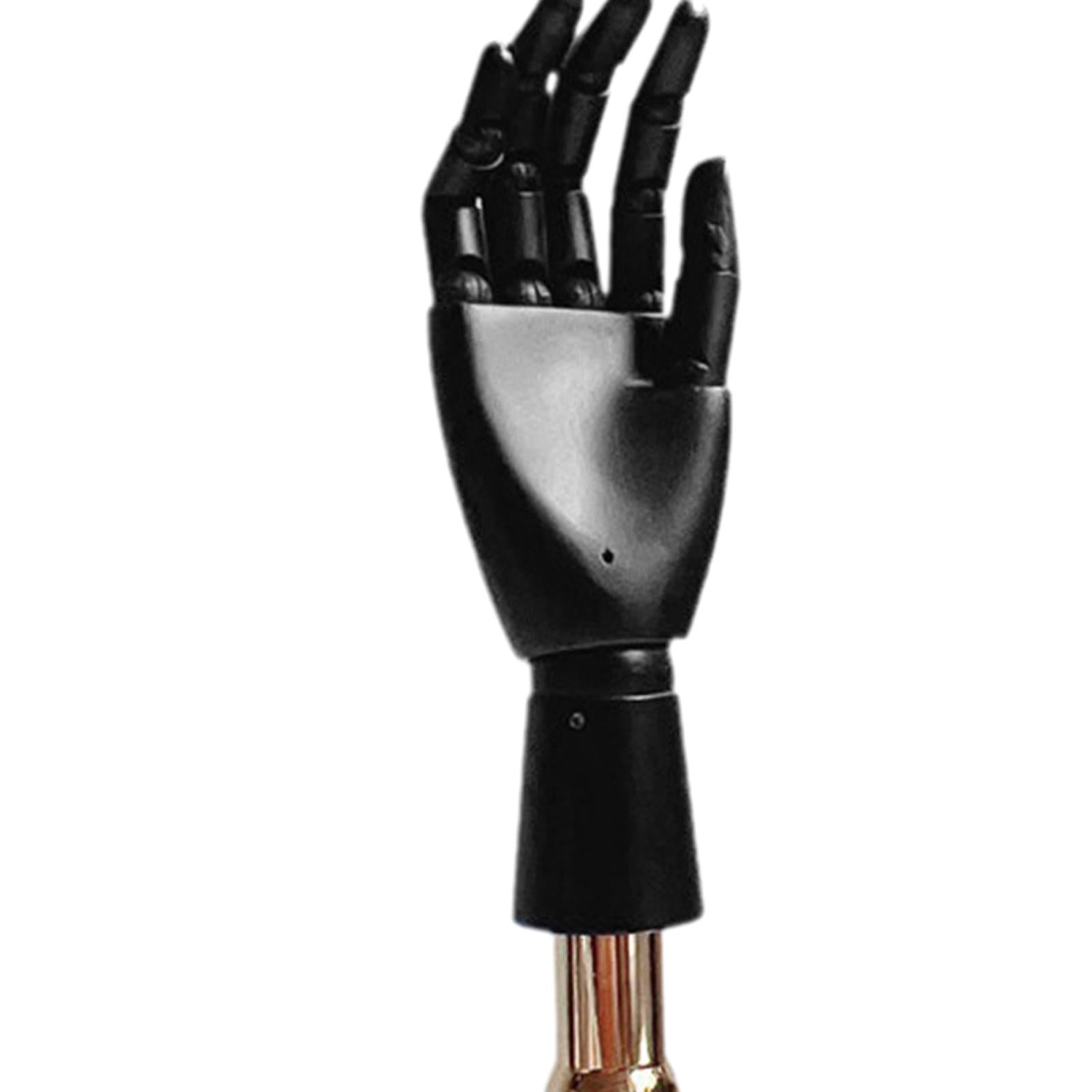 Wooden Artist Articulated Hand Mannequin for Jewelry Display Desk Decoration Black and Gold