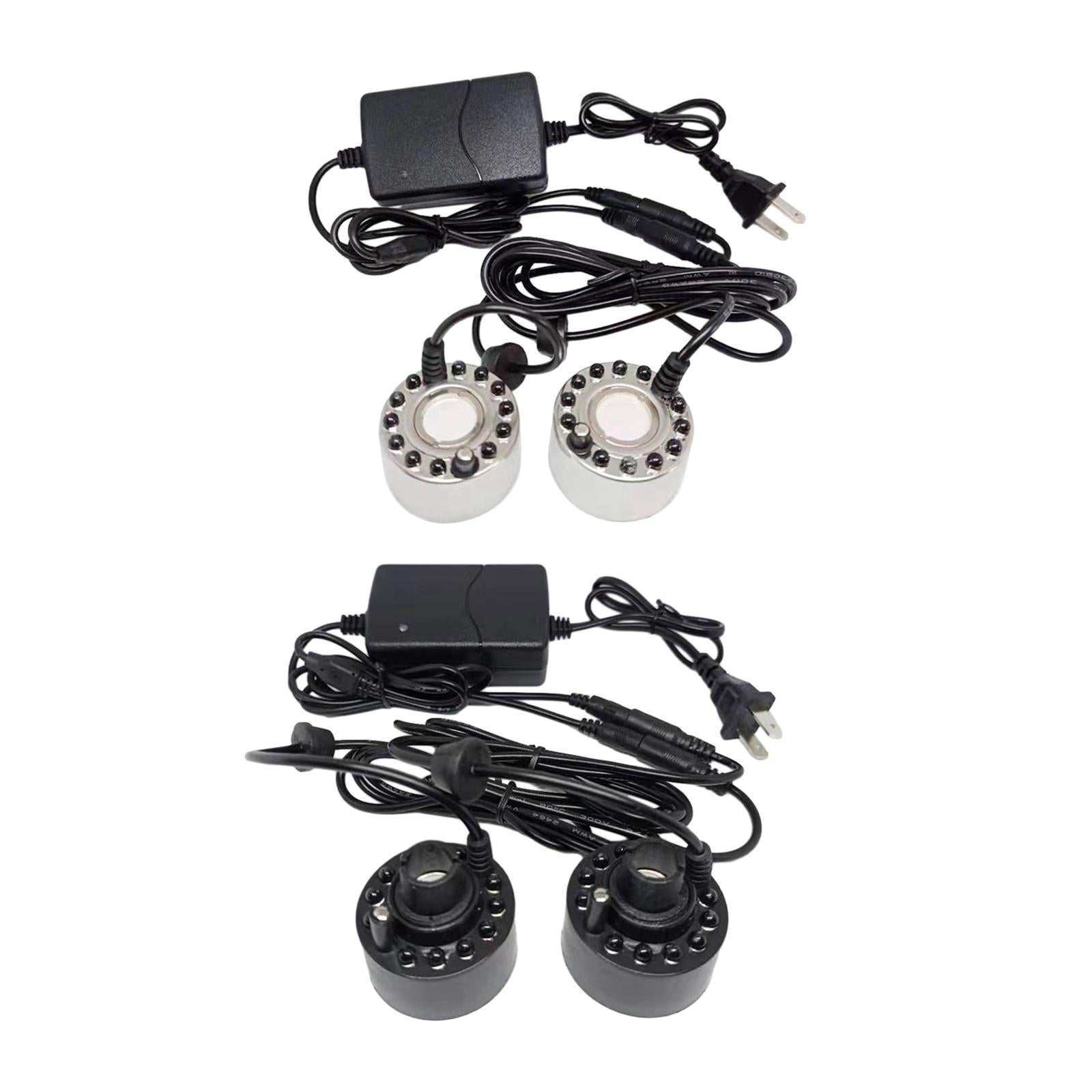 Mini Mist Fogger Mister Two Heads with Colorful Lights EU 220V Adapter Stainless Steel