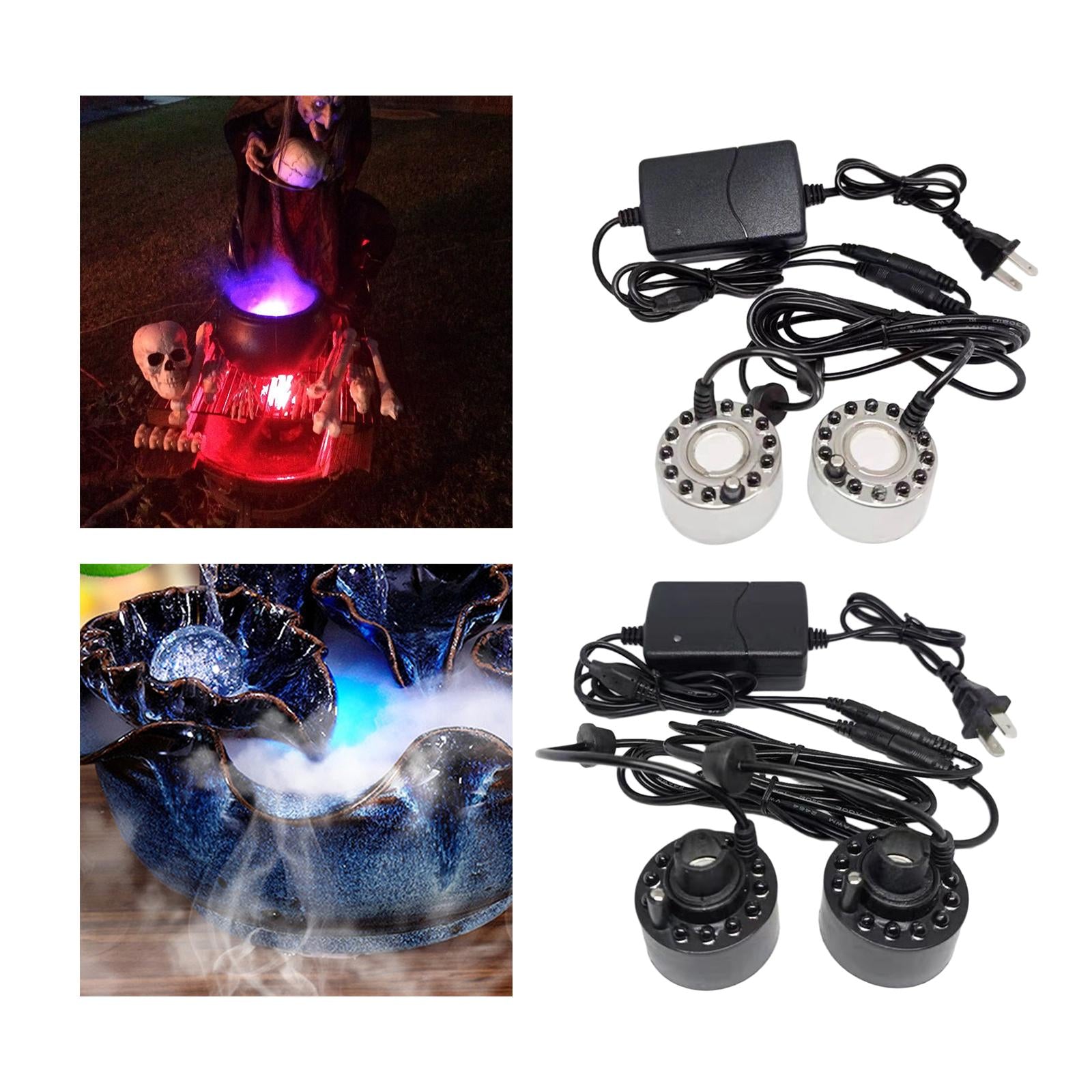 Mini Mist Fogger Mister Two Heads with Colorful Lights EU 220V Adapter Stainless Steel