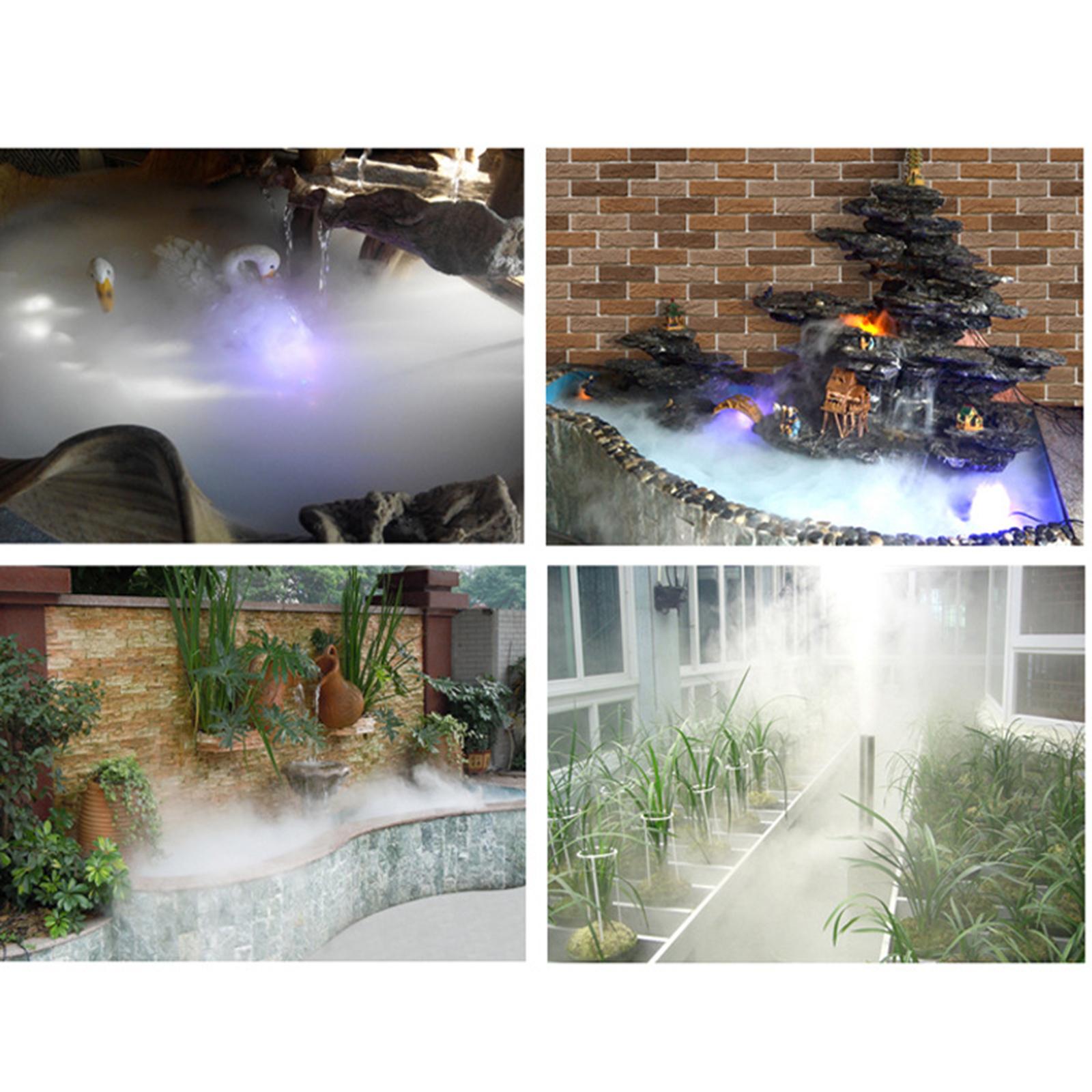 Mini Mist Fogger Mister Two Heads with Colorful Lights EU 220V Adapter Stainless Steel
