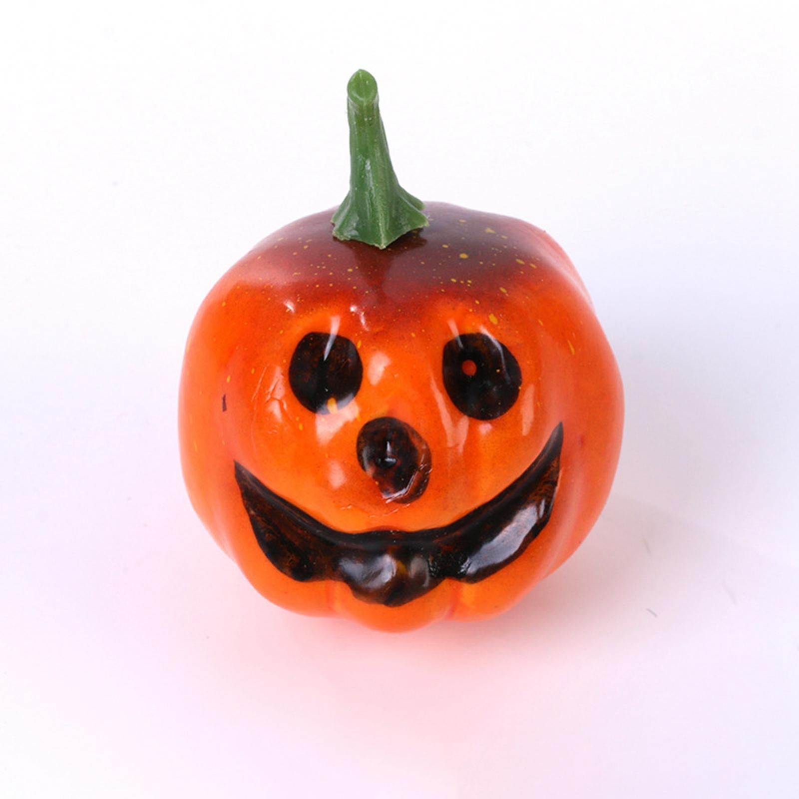 12Pcs Artificial Smiling Face Pumpkins Halloween Supplies Versatile Lifelike