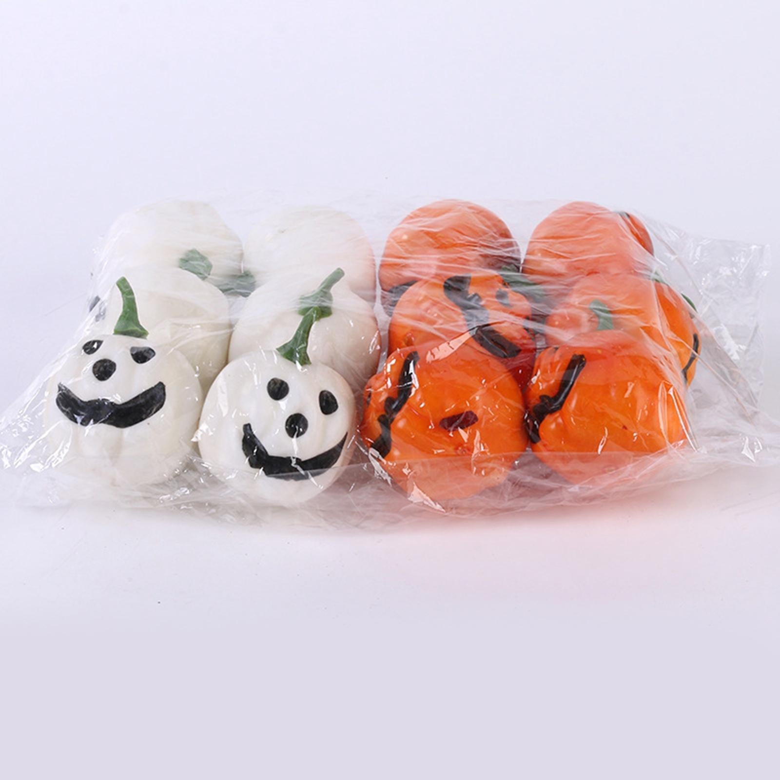 12Pcs Artificial Smiling Face Pumpkins Halloween Supplies Versatile Lifelike