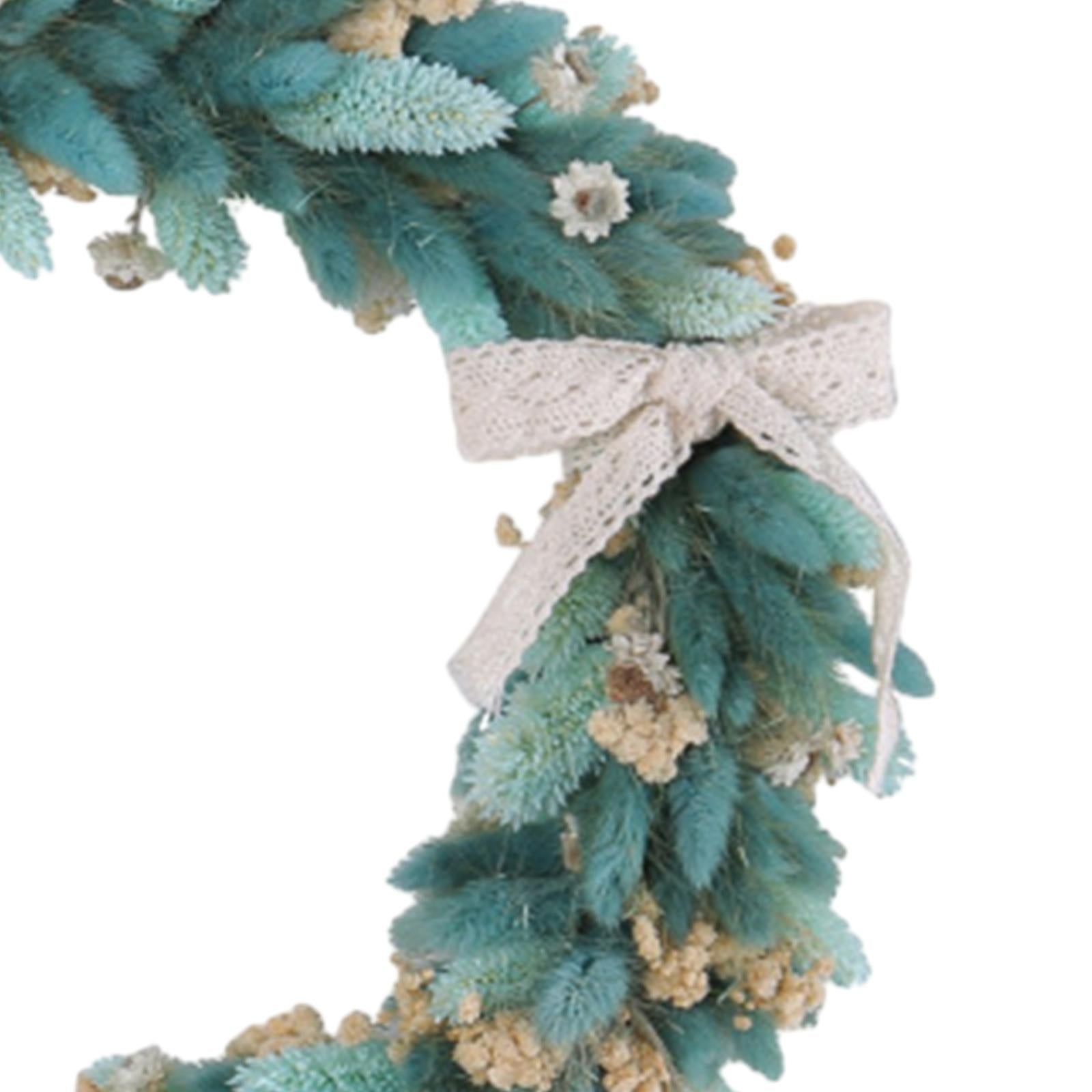 Harvest Festival Wreath Round 14inch Fall Wreath for Wall Wedding Decoration Green