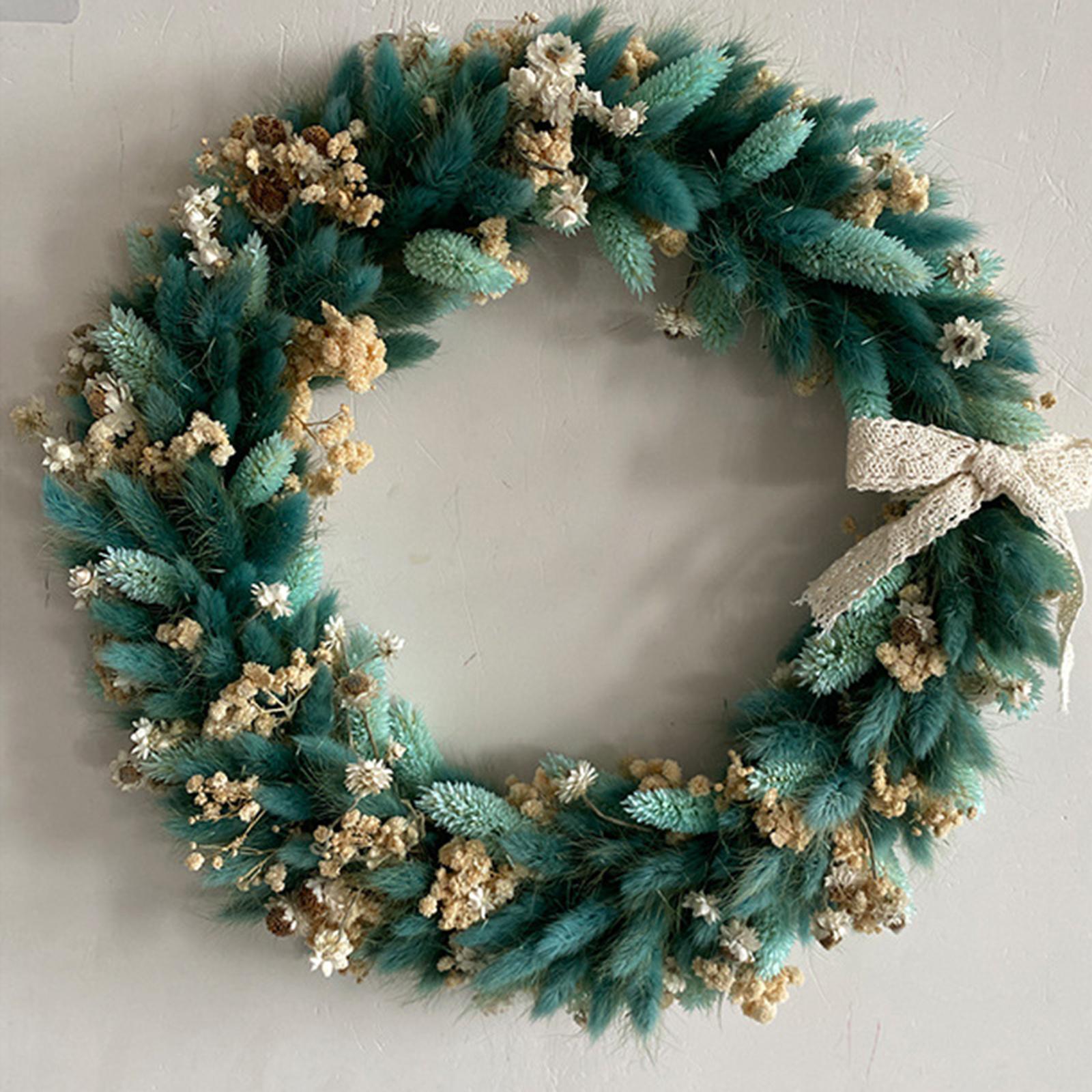 Harvest Festival Wreath Round 14inch Fall Wreath for Wall Wedding Decoration Green