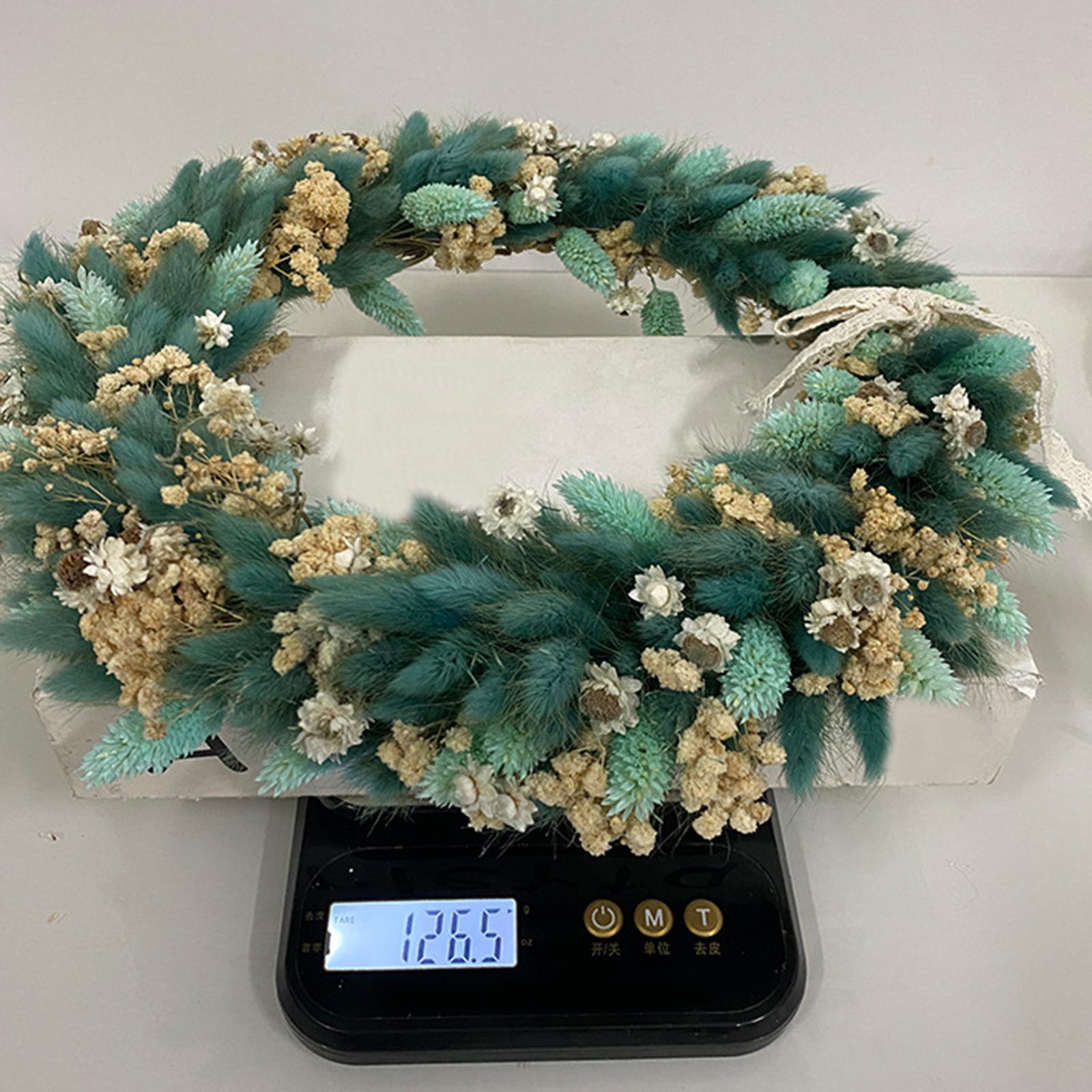 Harvest Festival Wreath Round 14inch Fall Wreath for Wall Wedding Decoration Green