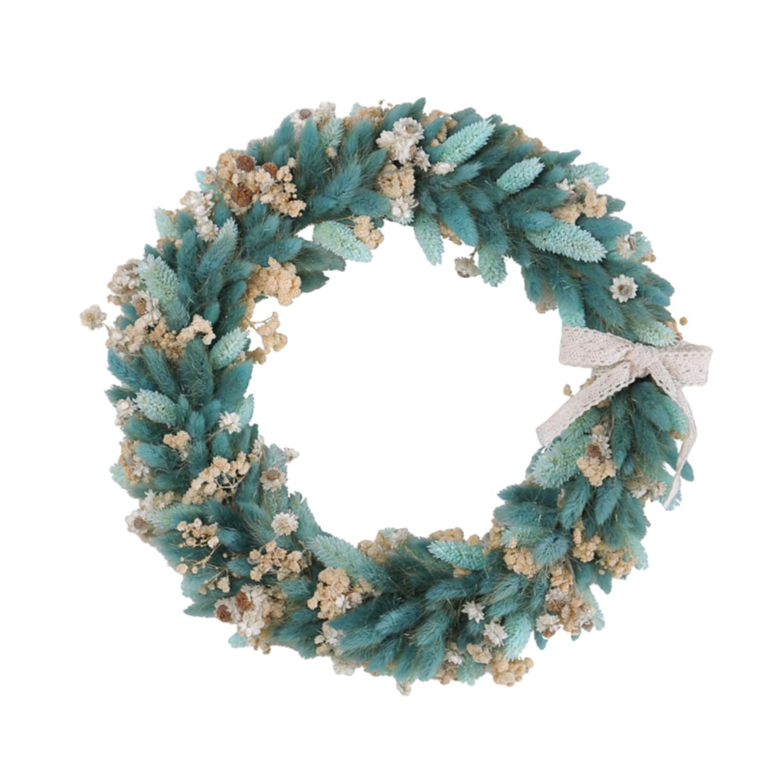 Harvest Festival Wreath Round 14inch Fall Wreath for Wall Wedding Decoration Green