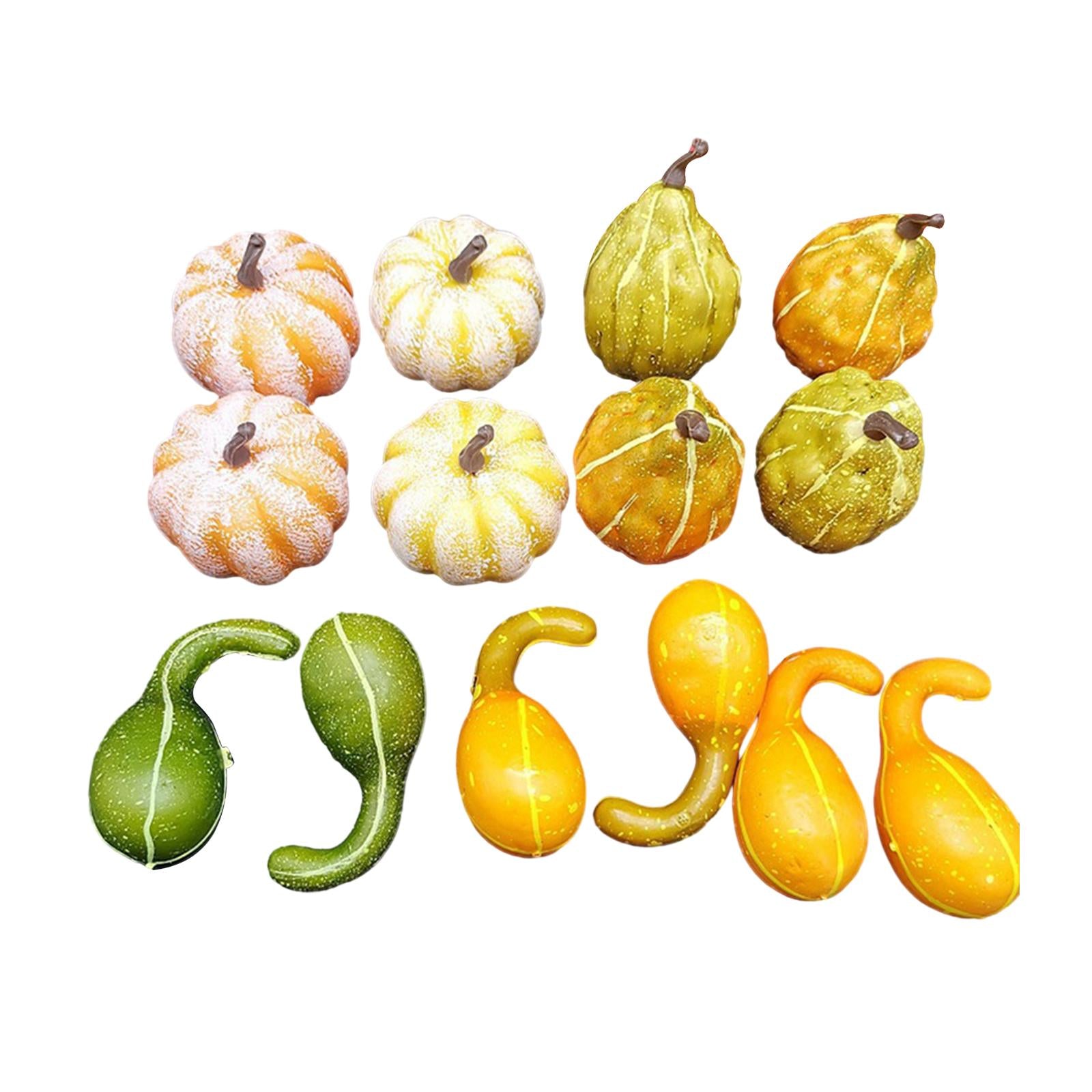 Artificial Harvest Pumpkins Halloween Vegetable Model Durable Assorted Color Style E