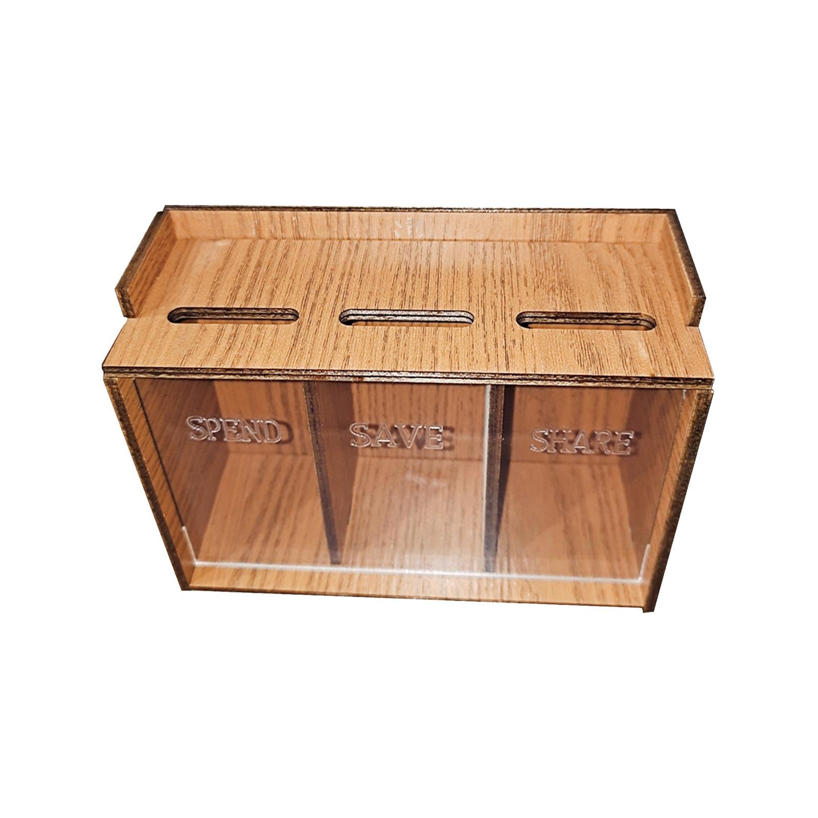 Coin Bank Money Bank Money Saving Box Desk Dorm Boys Girls Wooden Piggy Bank 15cmx10cmx5.8cm