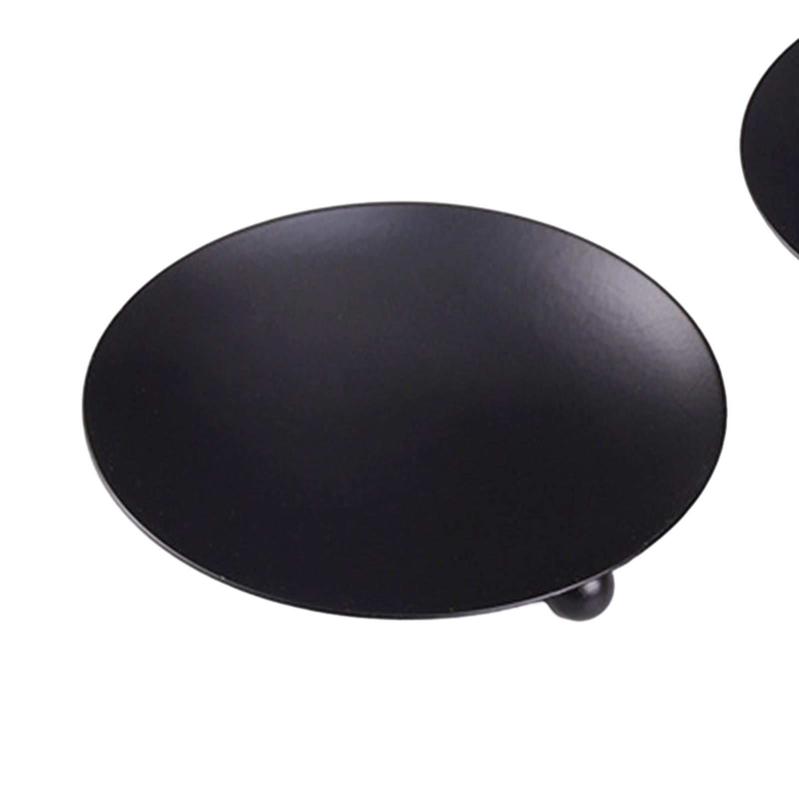 Metal Plate Candle Holder Tea Light Stand for Dinner Party Dinner Table Home Black 4pcs