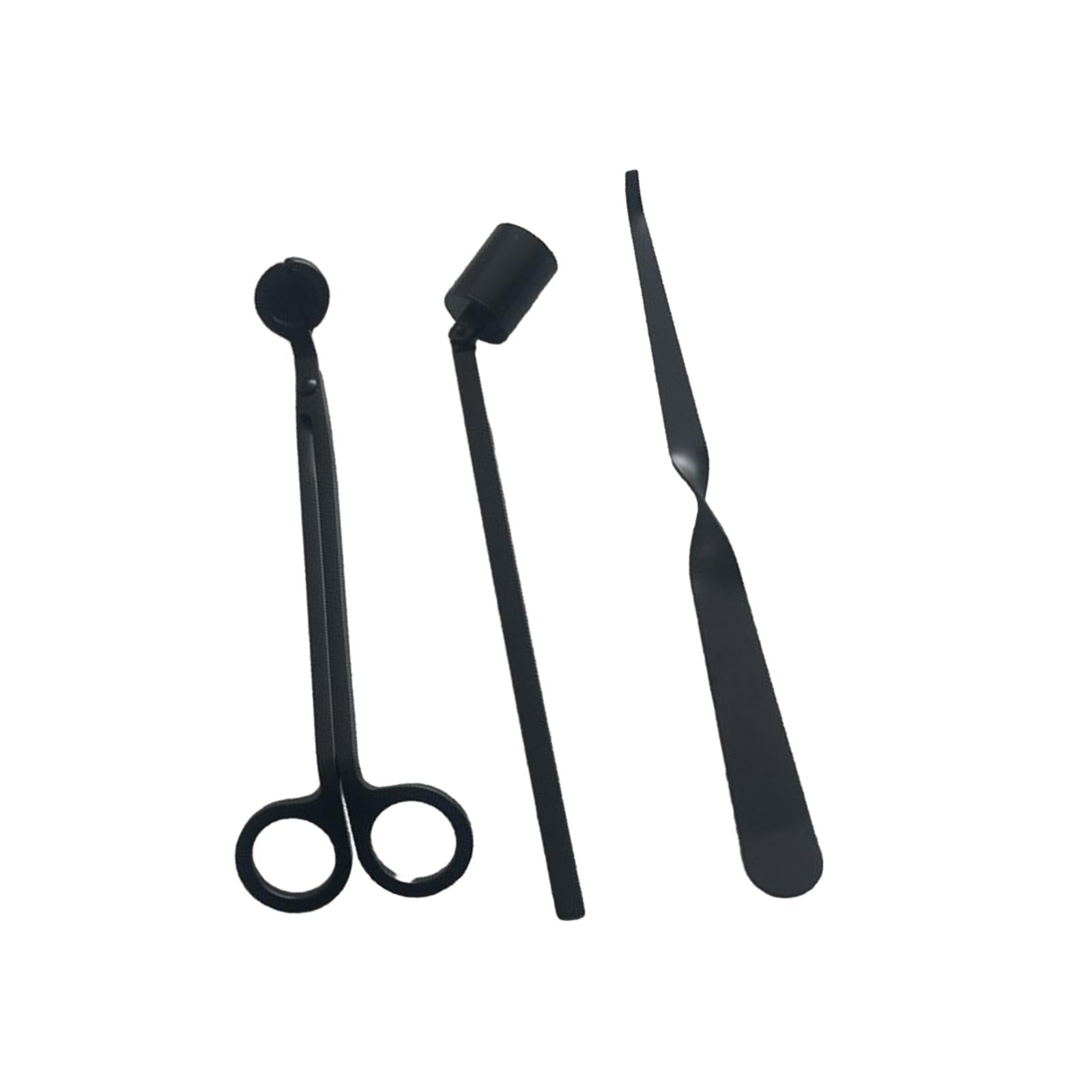 3 Pieces Candle Wick Trimmer Scissors Set Wick Cutter Candle Accessories Kit Black
