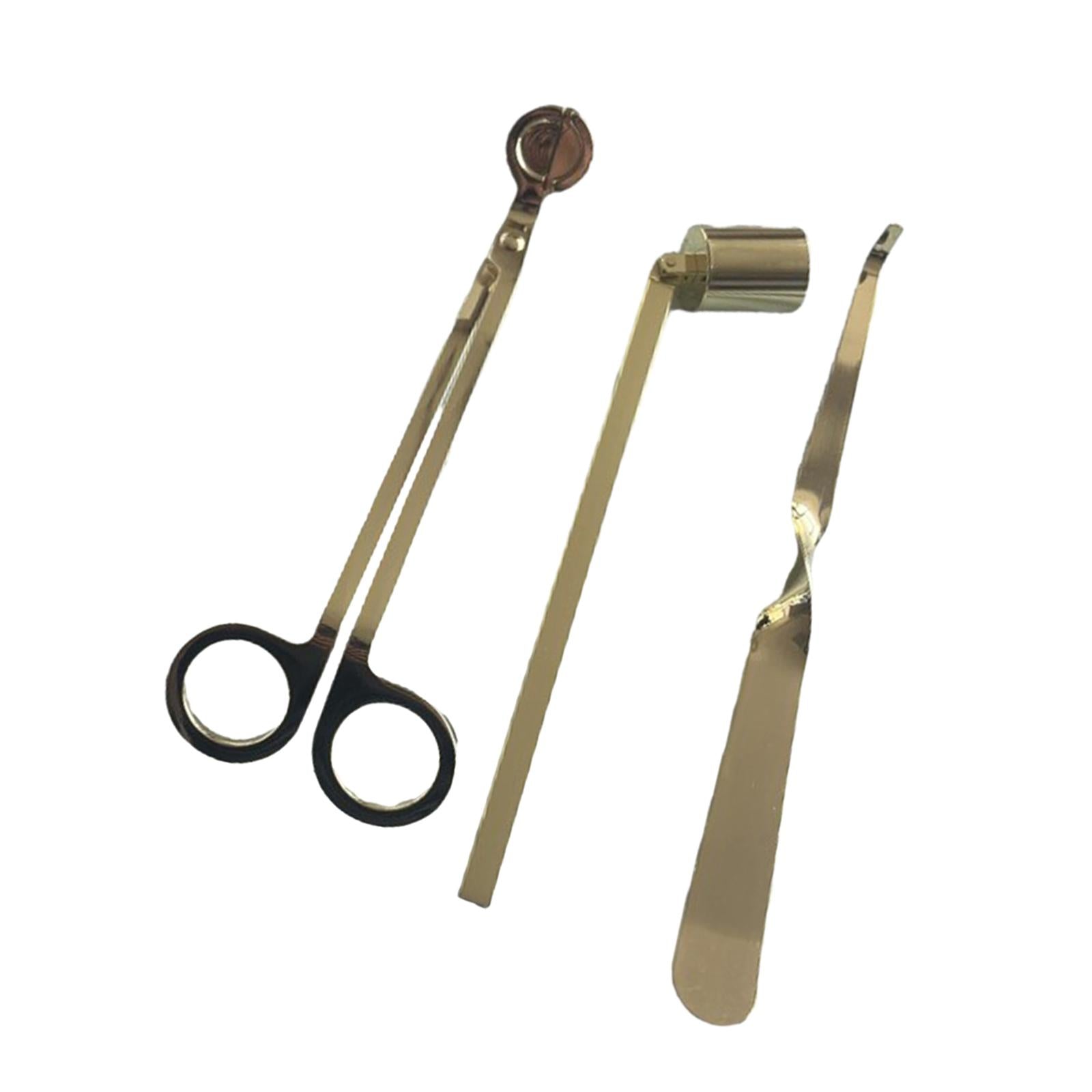 3 Pieces Candle Wick Trimmer Scissors Set Wick Cutter Candle Accessories Kit Golden