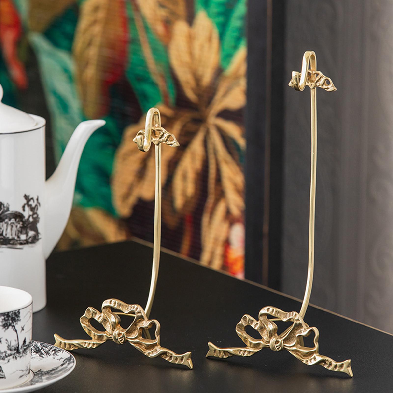 Coffee Mug Saucer Holder Brass Rack Organizer Elegant for Collectible Teacup Large