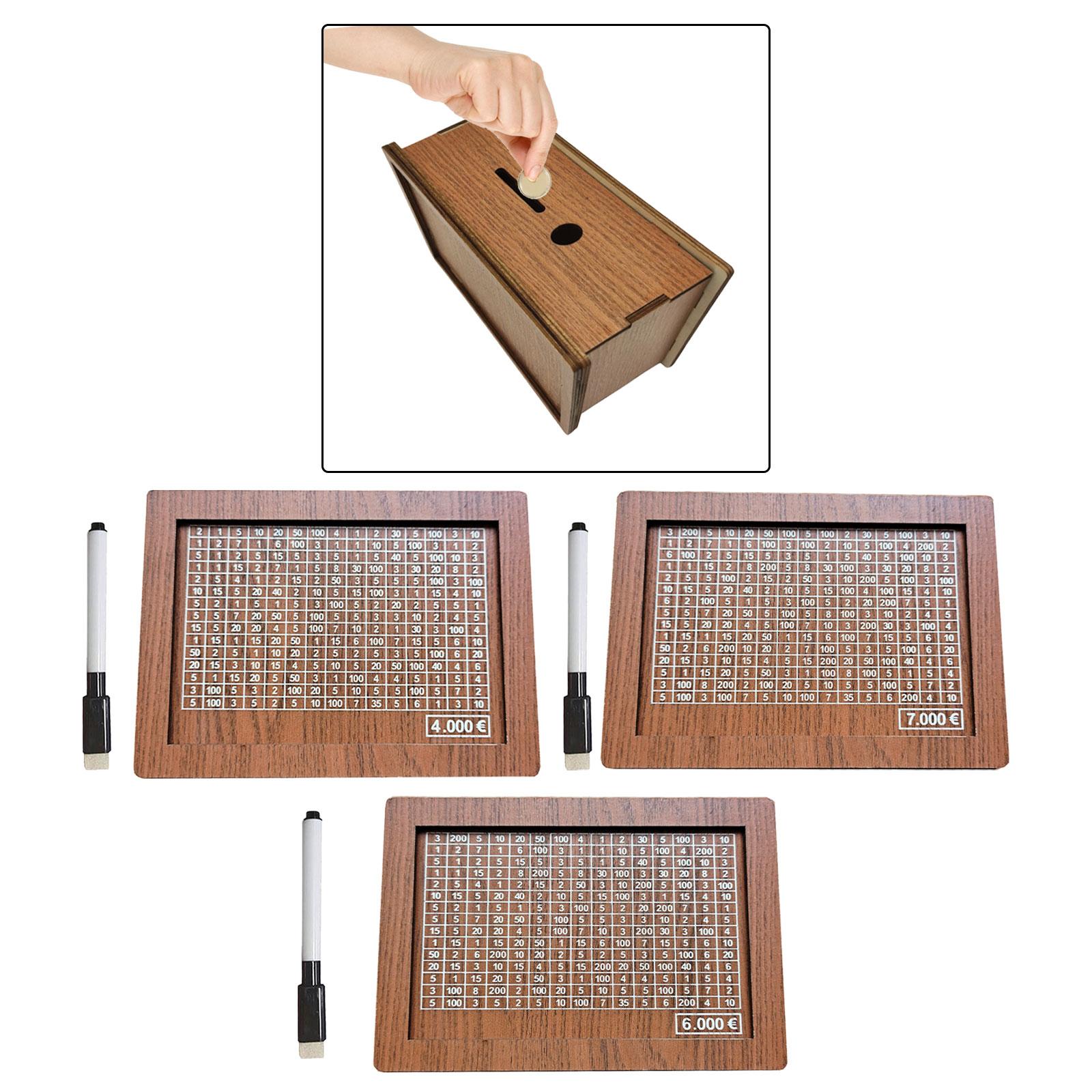 Wooden Piggy Banks Coin Money Bank Dorm Adult Bedroom Money Box with Counter 4000 EUR