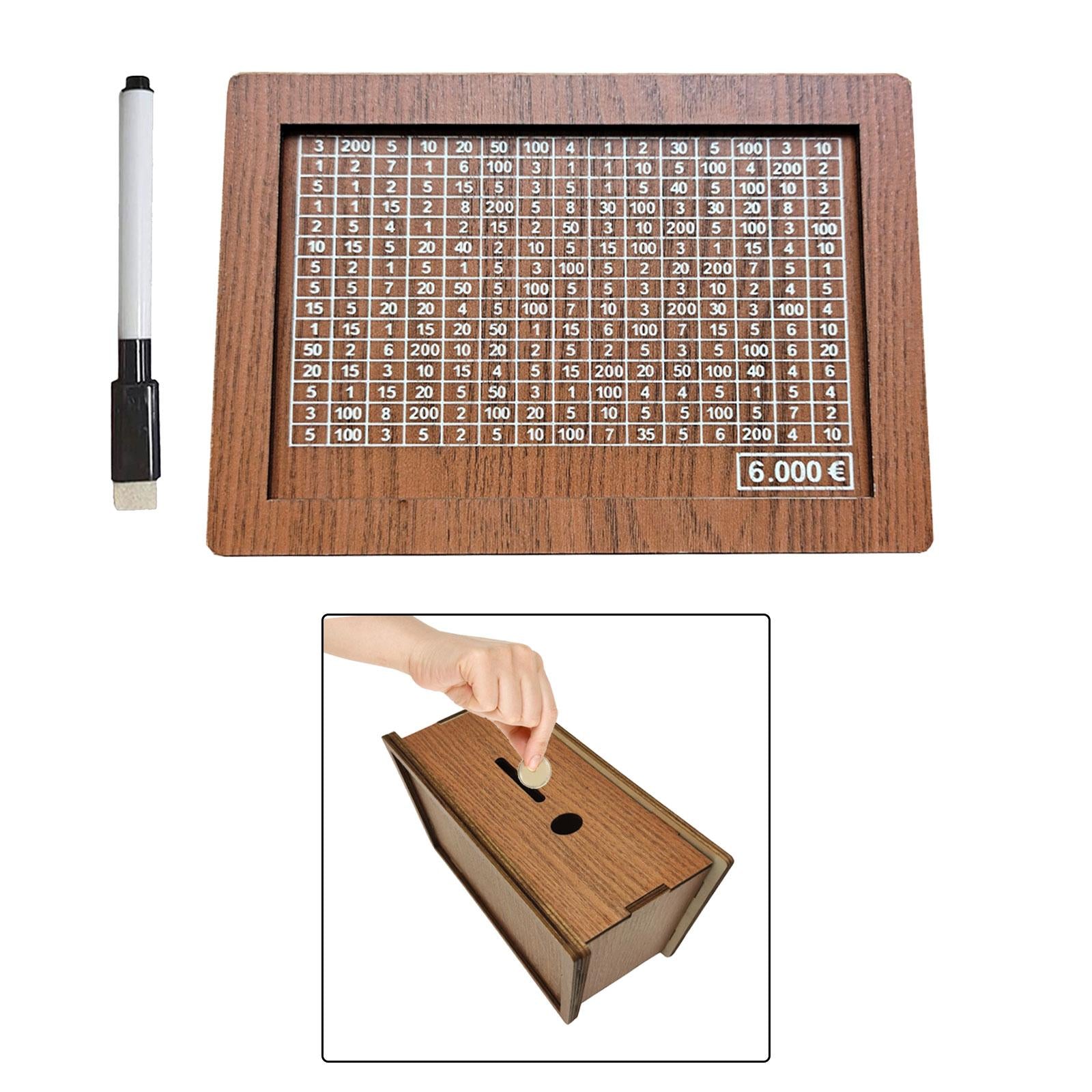Wooden Piggy Banks Coin Money Bank Dorm Adult Bedroom Money Box with Counter 6000 EUR