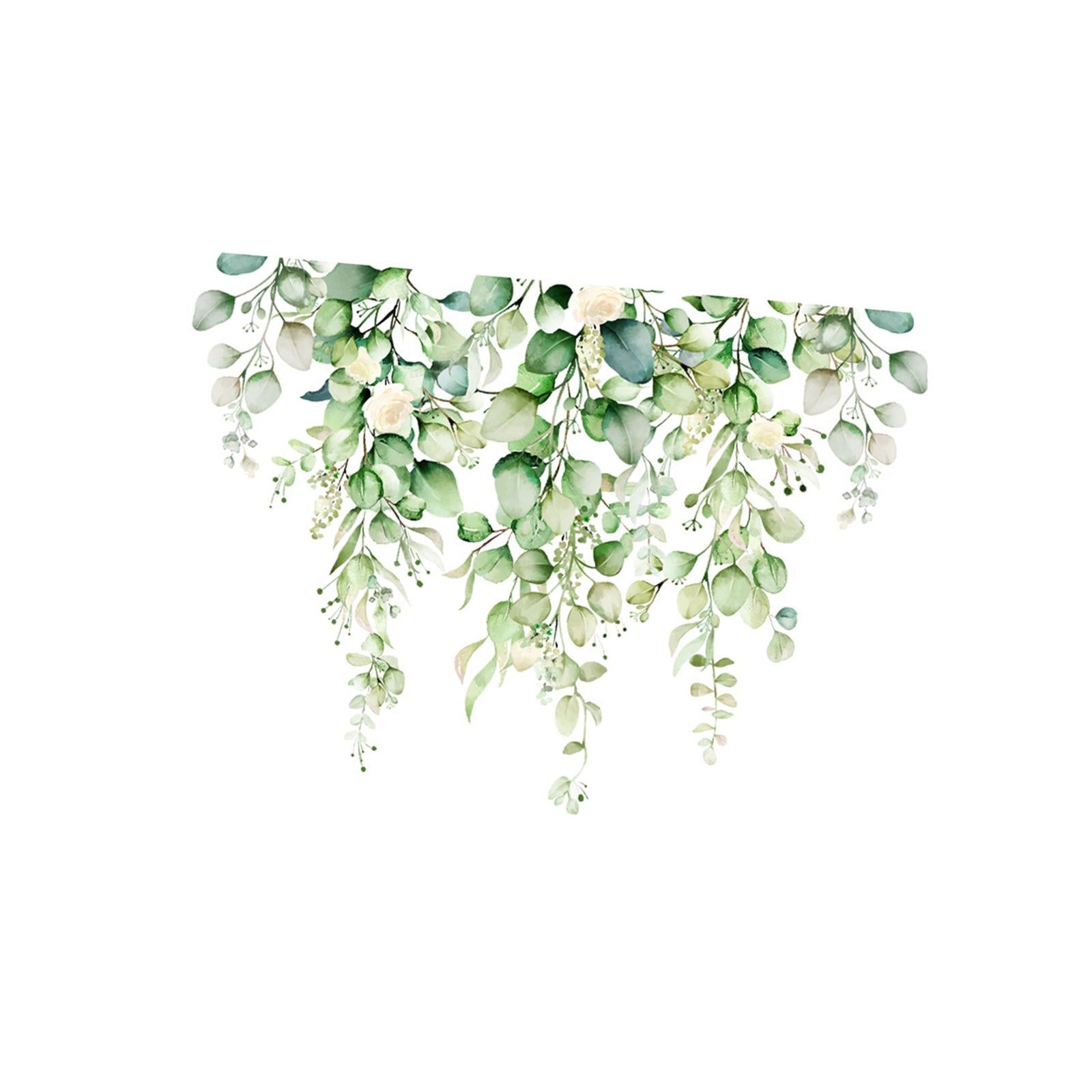 Green Plant Pattern Bathroom Toilet Wall Decal 25x35cm for WC Restroom Decor