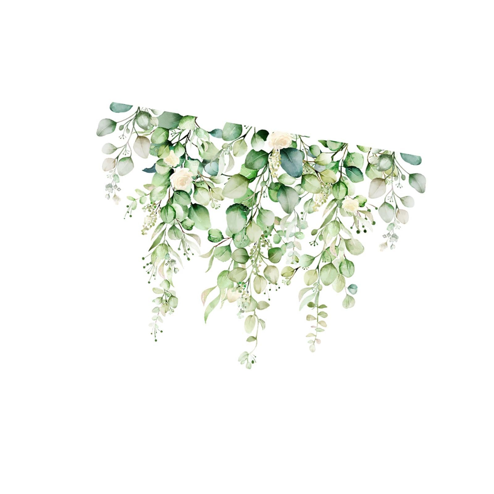 Green Plant Pattern Bathroom Toilet Wall Decal 25x35cm for WC Restroom Decor