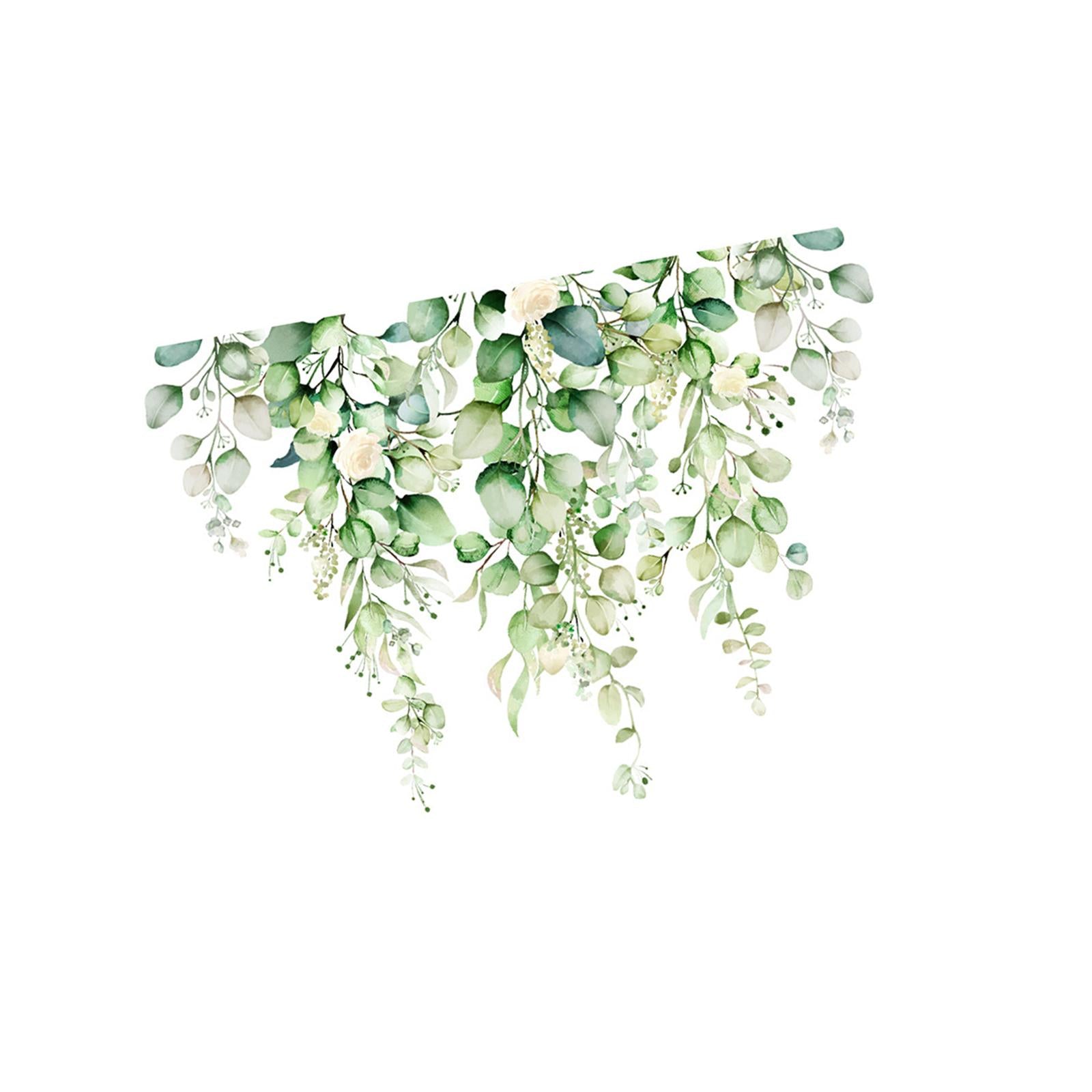 Green Plant Pattern Bathroom Toilet Wall Decal 25x35cm for WC Restroom Decor