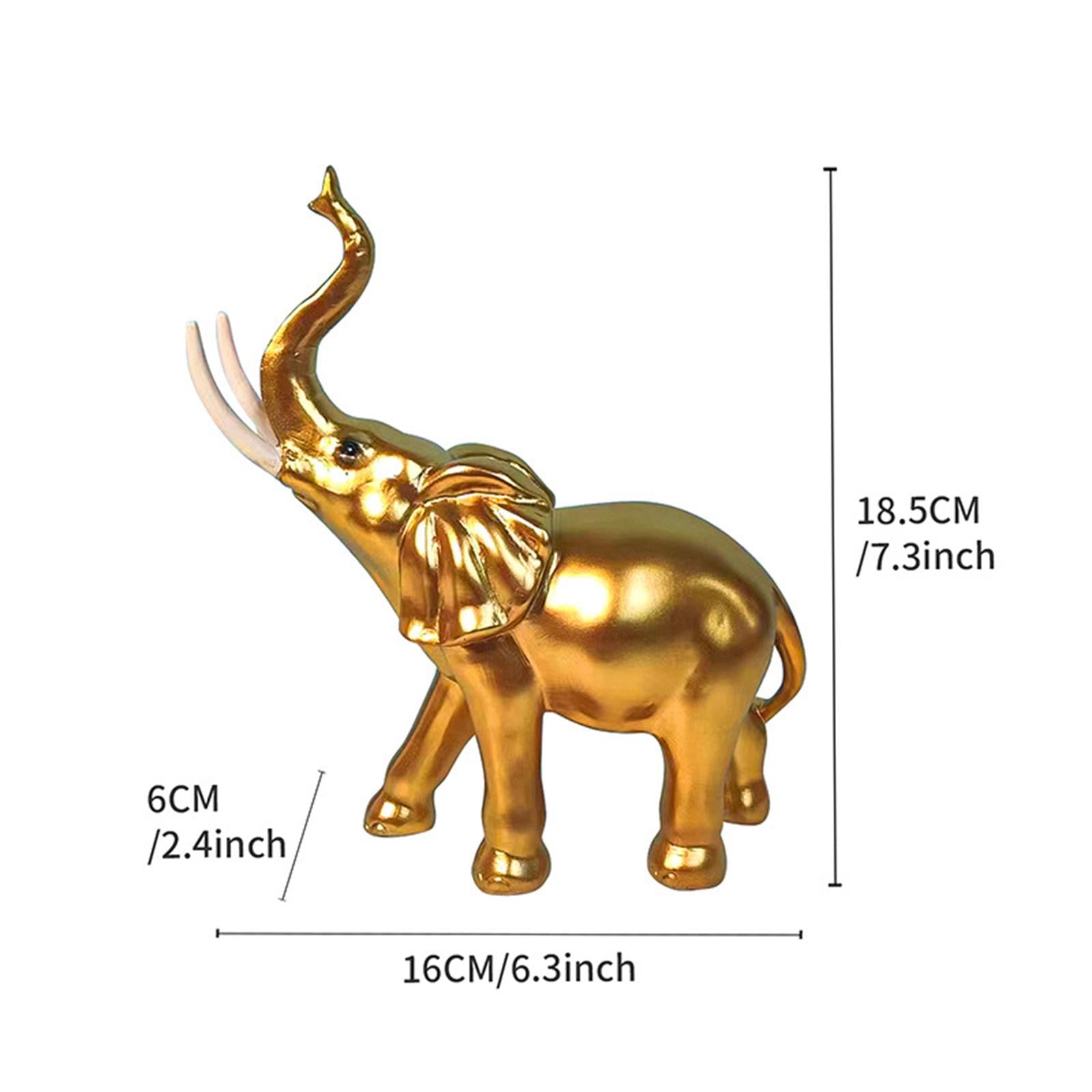 Elephant Statue Decor Ornament Desk Figurine for Exhibition Parties Entrance Gold