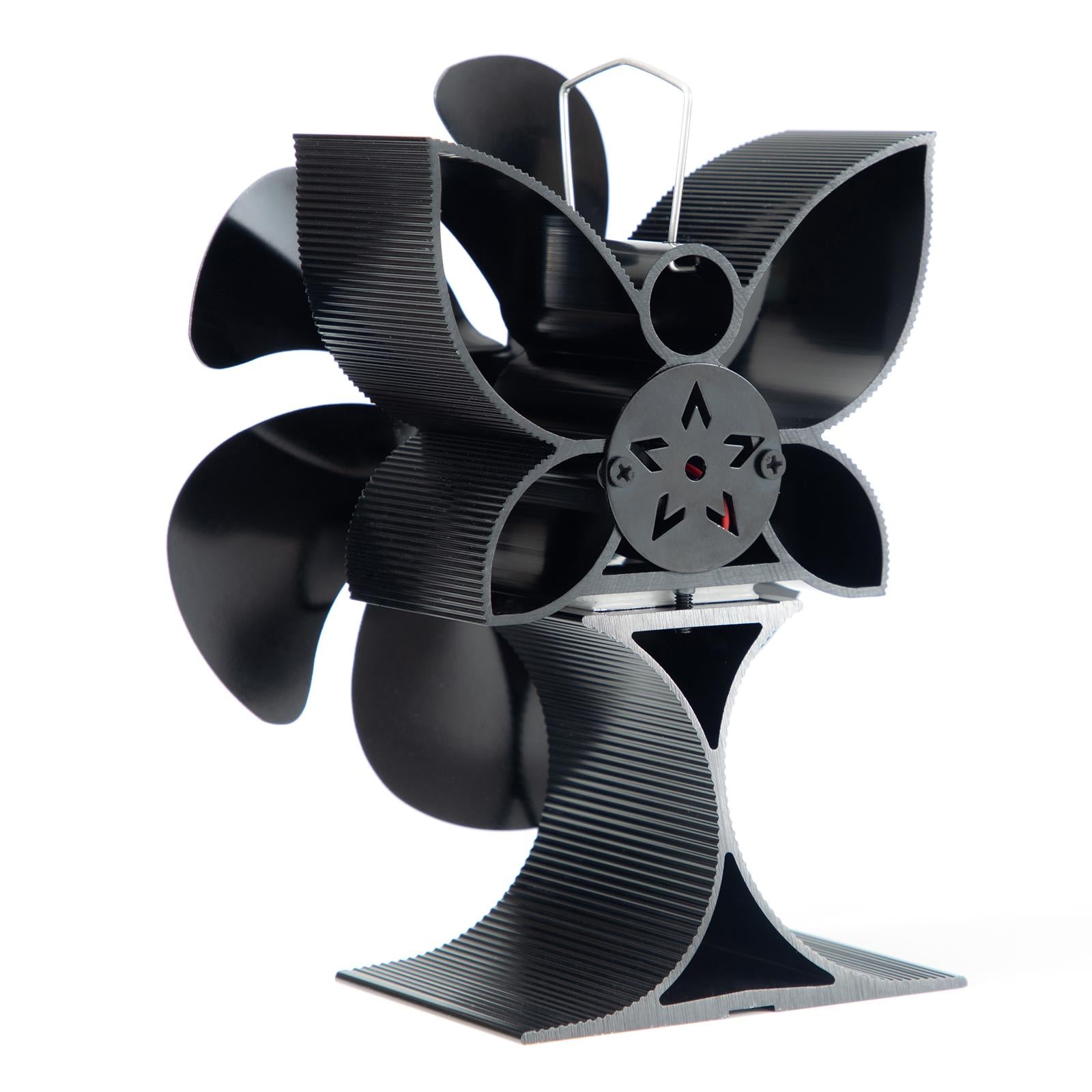 Xmas Logs Burner Heat Powered Fireplace Fan Energy Saving Versatile Aluminum