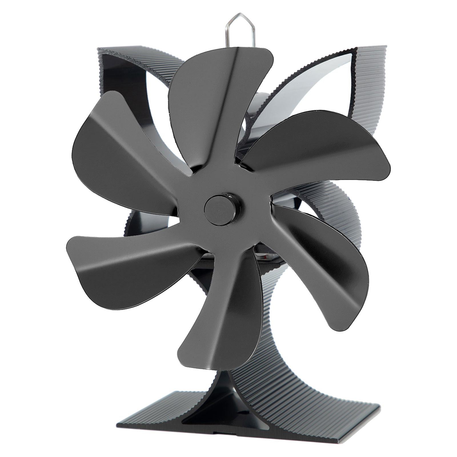 Xmas Logs Burner Heat Powered Fireplace Fan Energy Saving Versatile Aluminum