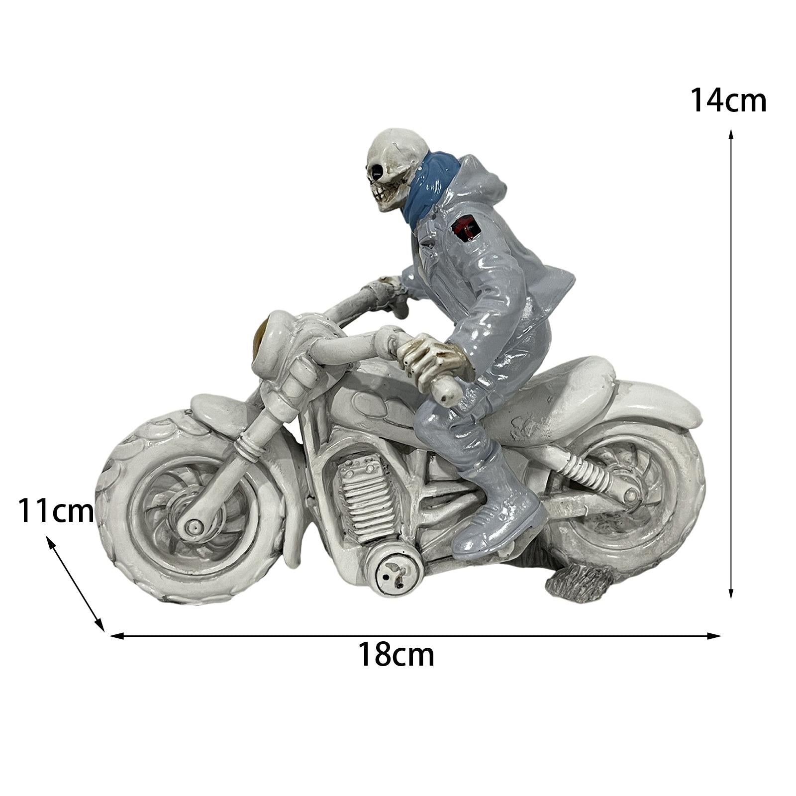 Halloween Skeleton Figurine Ornament Home Decoration for Shelf Table Decor Motorcycle