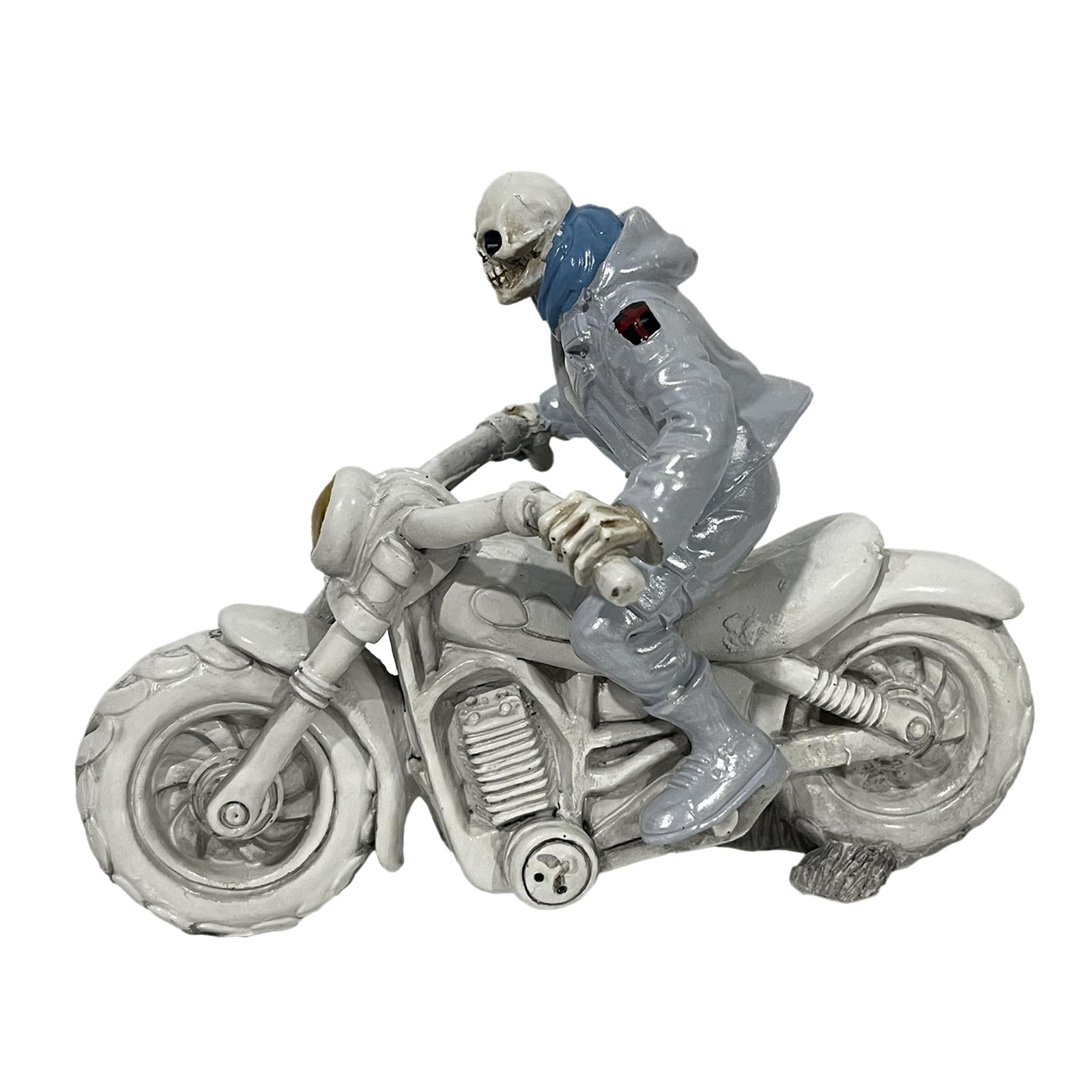 Halloween Skeleton Figurine Ornament Home Decoration for Shelf Table Decor Motorcycle