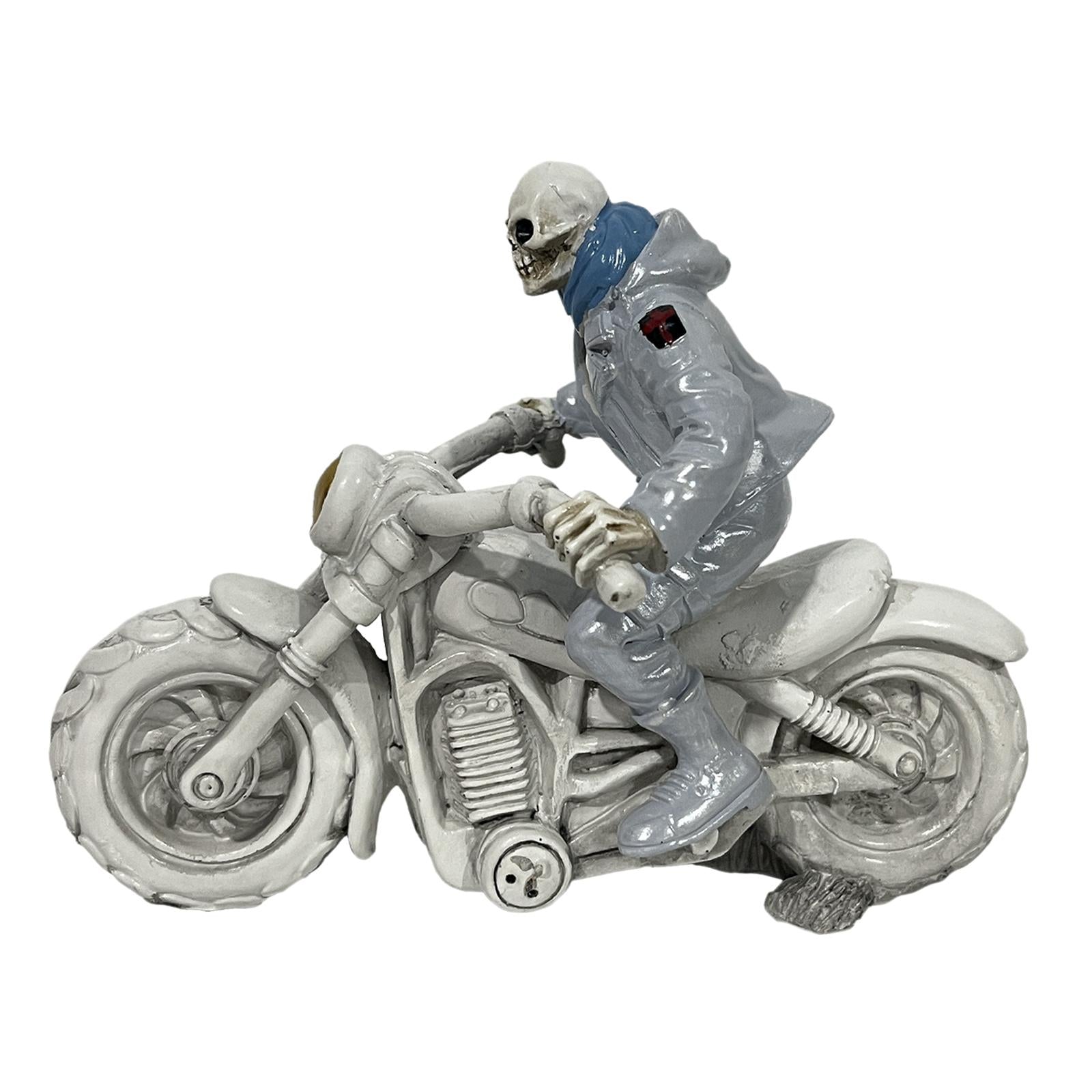 Halloween Skeleton Figurine Ornament Home Decoration for Shelf Table Decor Motorcycle