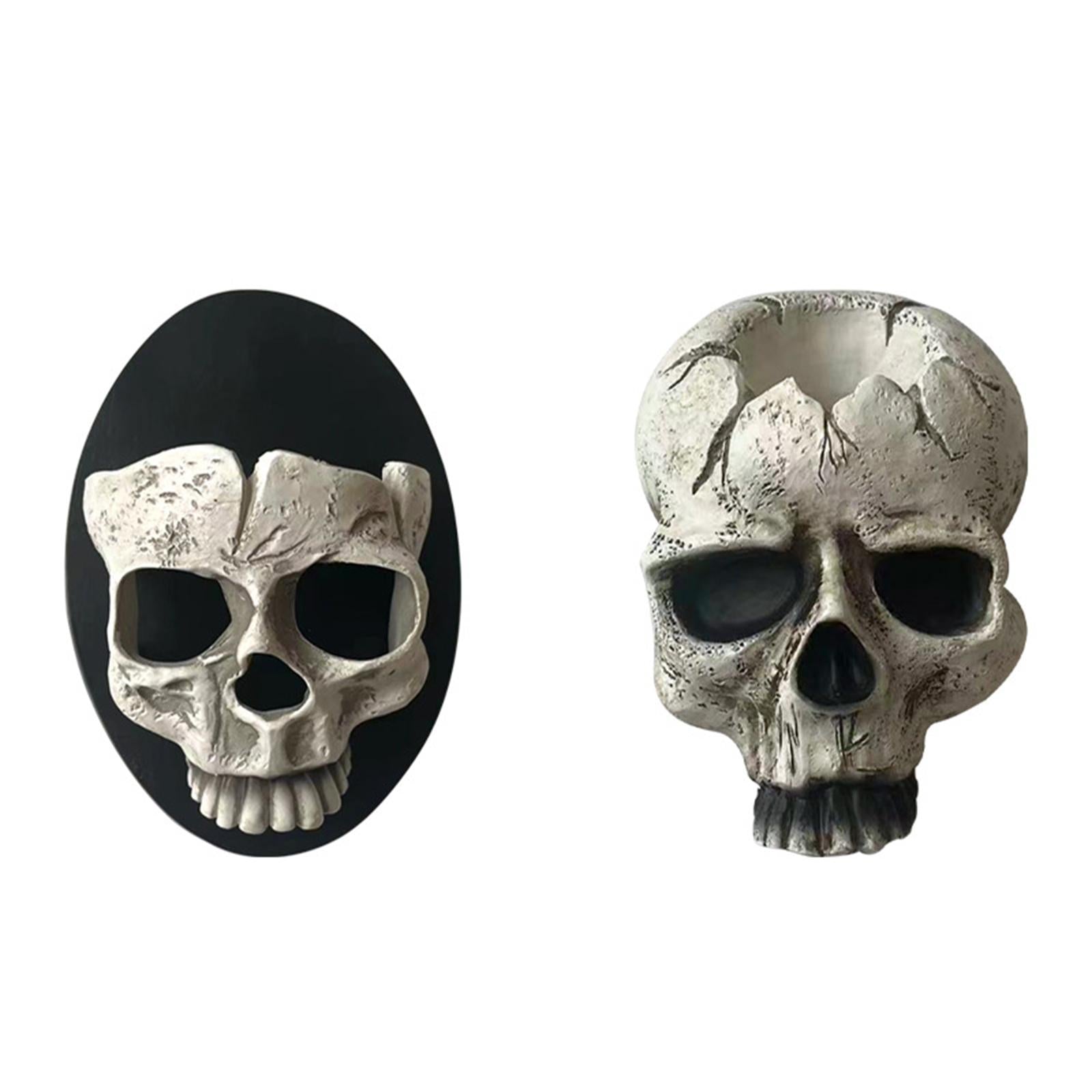 Halloween Skull Head Candle Holder Exquisite for Haunted House Holiday Party Full Face