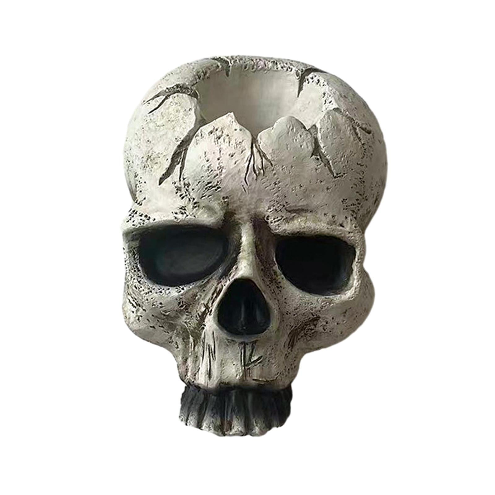 Halloween Skull Head Candle Holder Exquisite for Haunted House Holiday Party Full Face