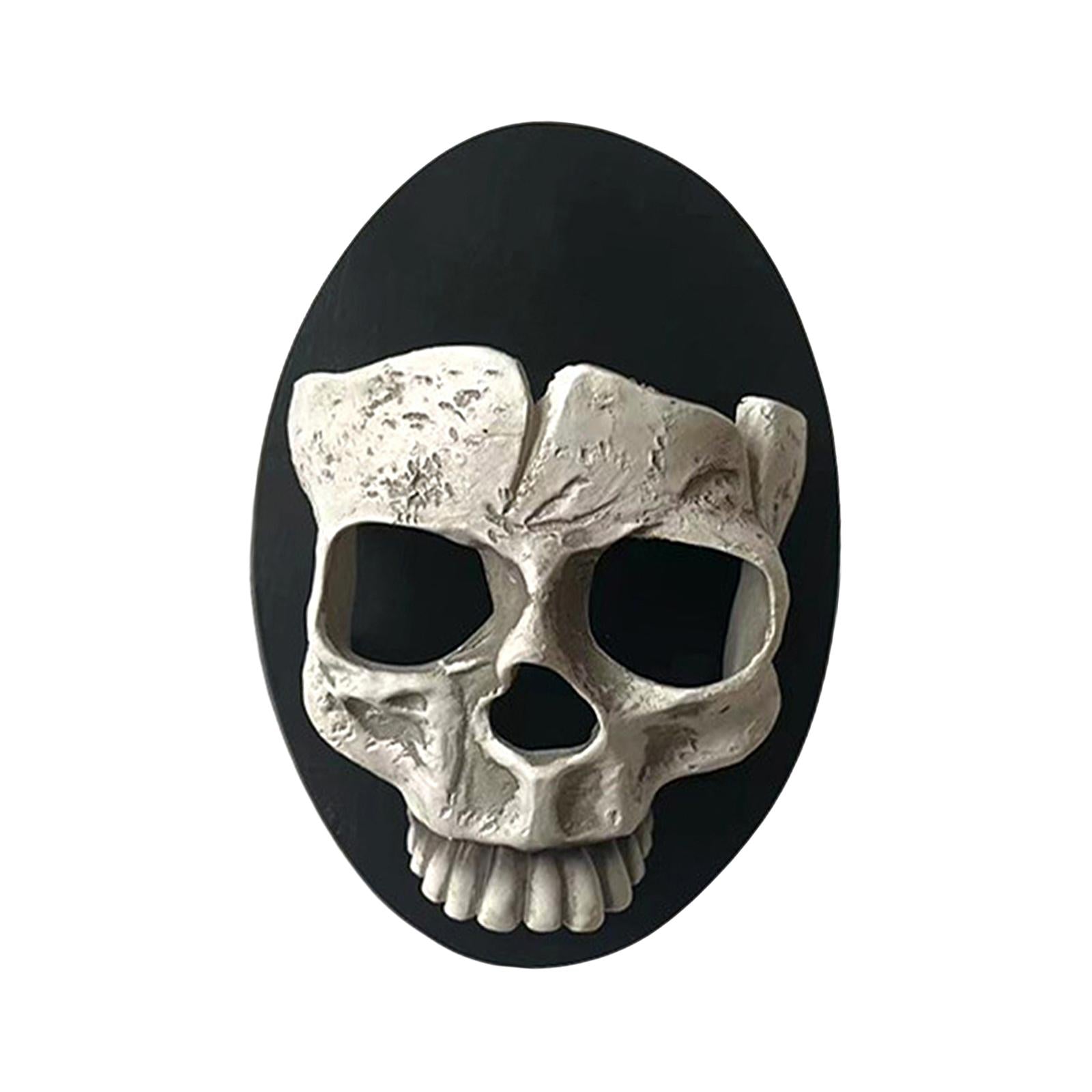 Halloween Skull Head Candle Holder Exquisite for Haunted House Holiday Party Half Face