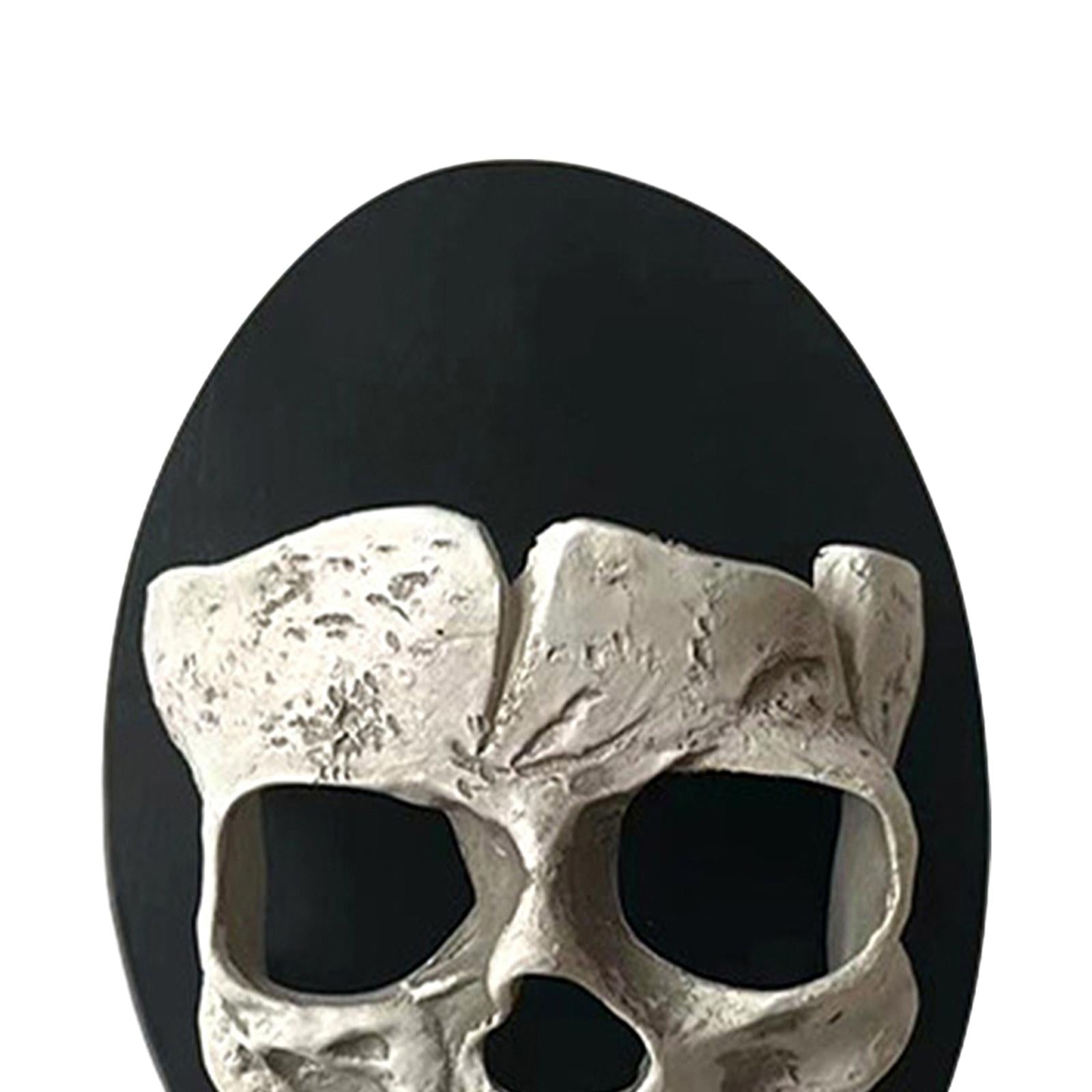 Halloween Skull Head Candle Holder Exquisite for Haunted House Holiday Party Half Face