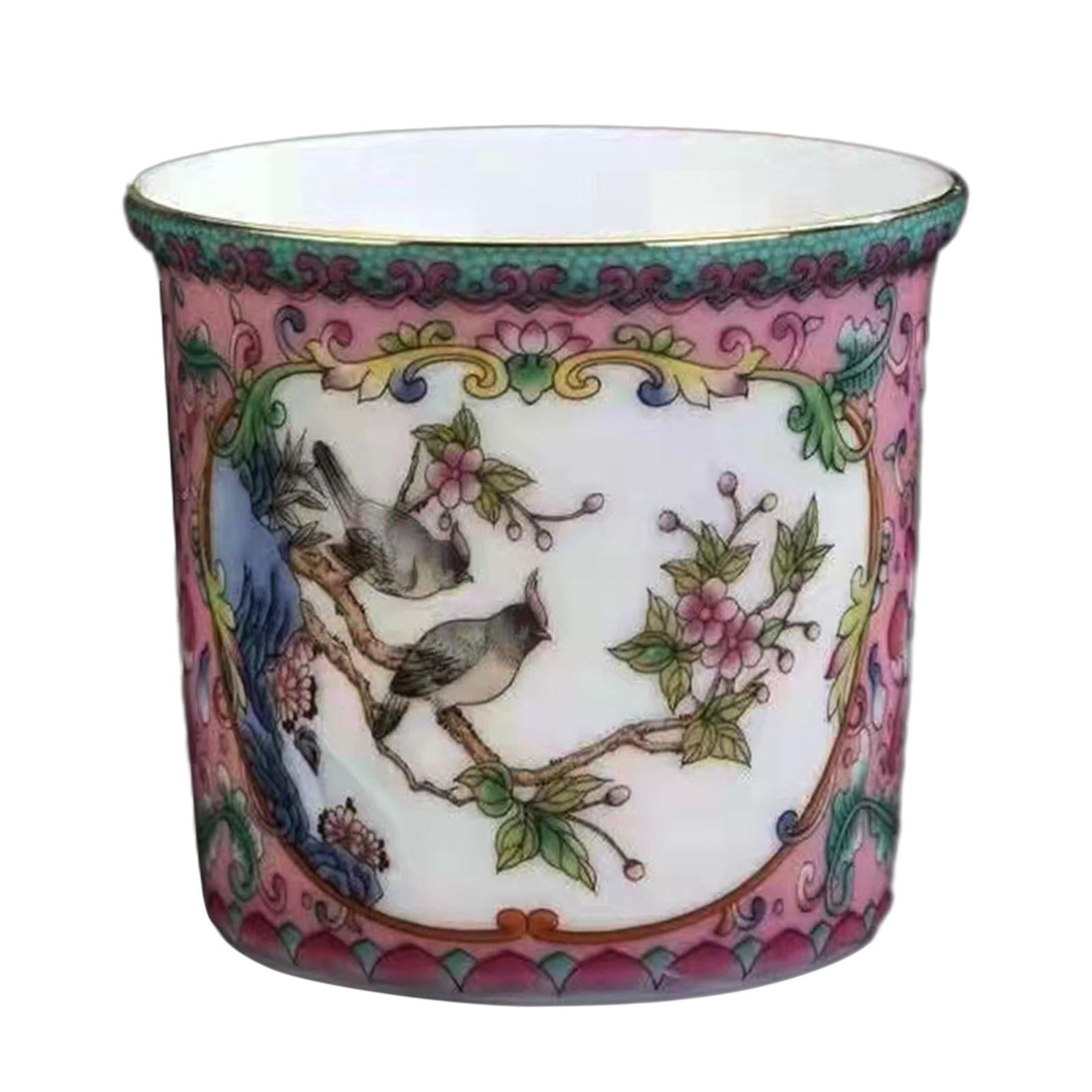 Ceramic Coffee Mug Chinese Durable Vintage Porcelain Tea Cup for Office Home Style B