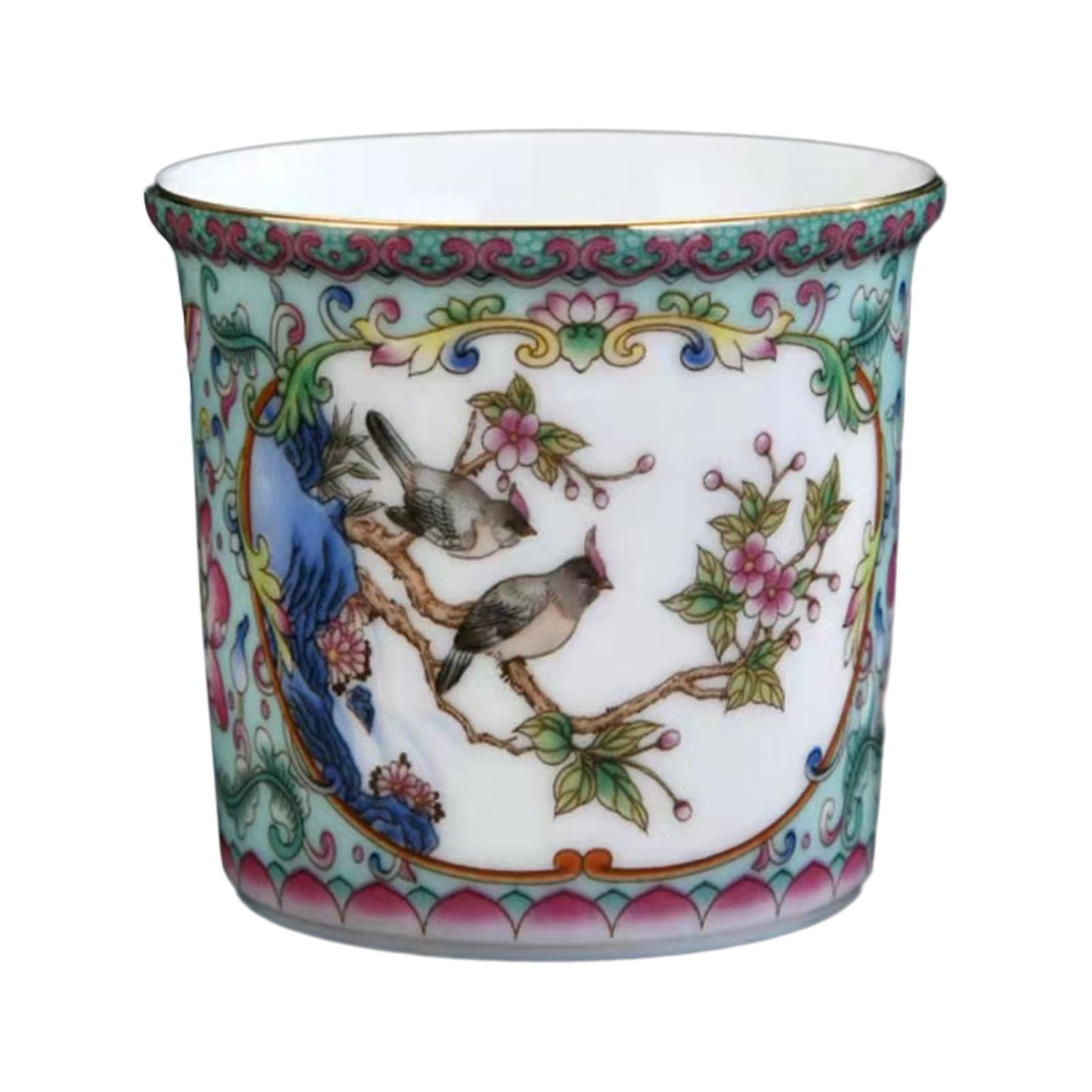 Ceramic Coffee Mug Chinese Durable Vintage Porcelain Tea Cup for Office Home Style C