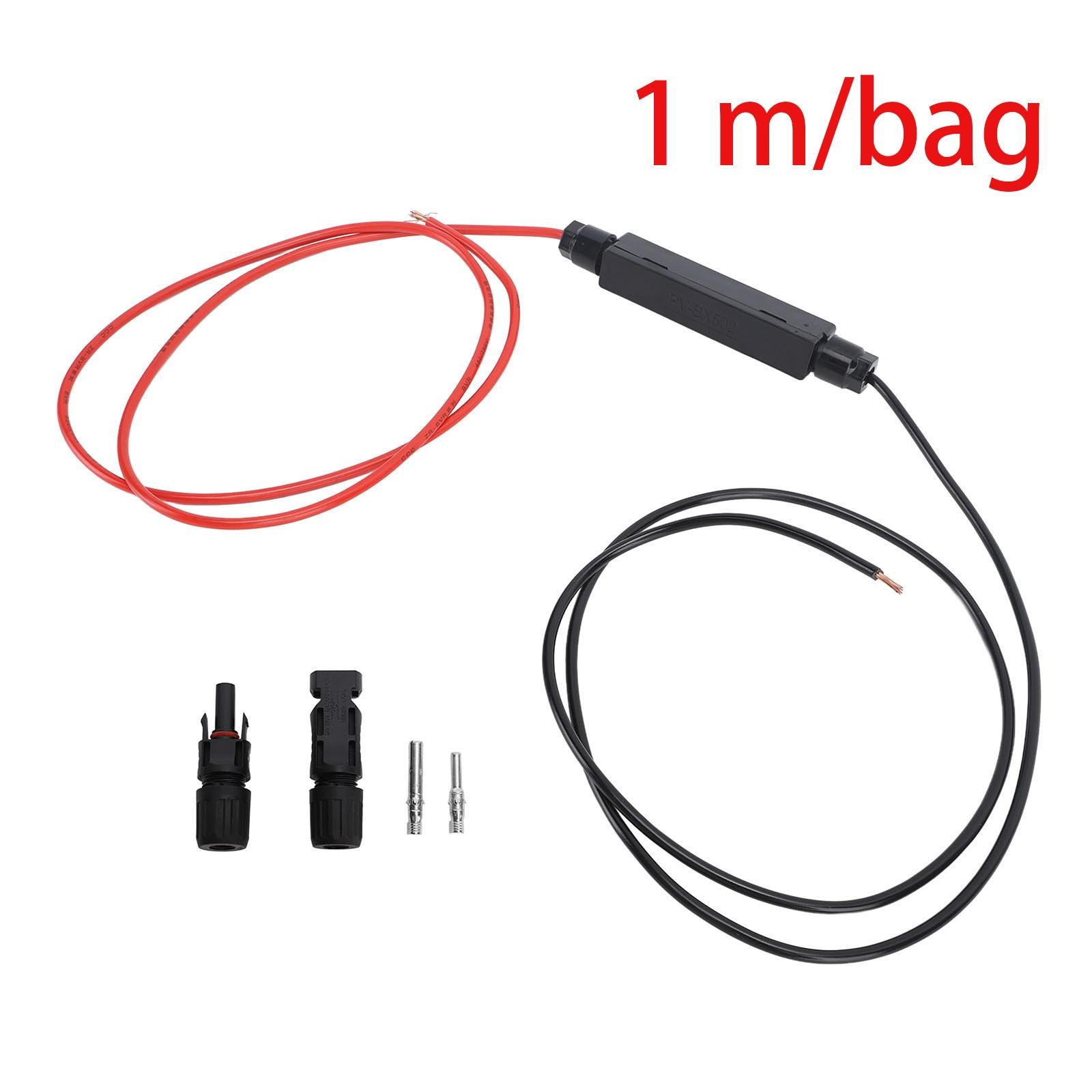 Solar Panel Connector Extension Cable Accessories Durable Red and Black Wire