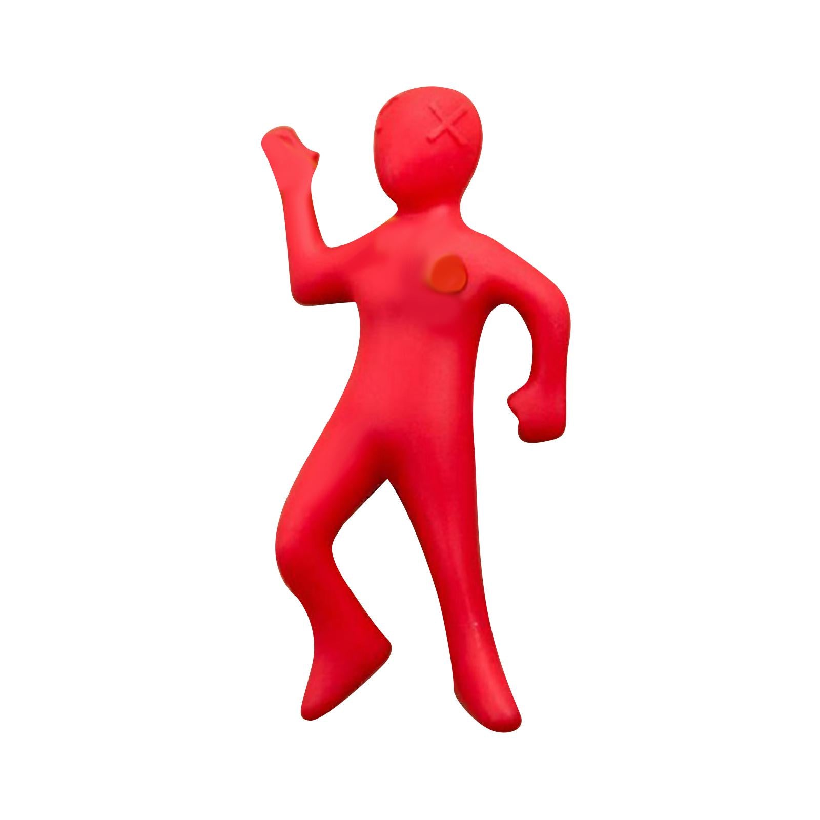 Pencil Holder Desk Decoration Red Human Figurine Shape Portable Pen Cotainer