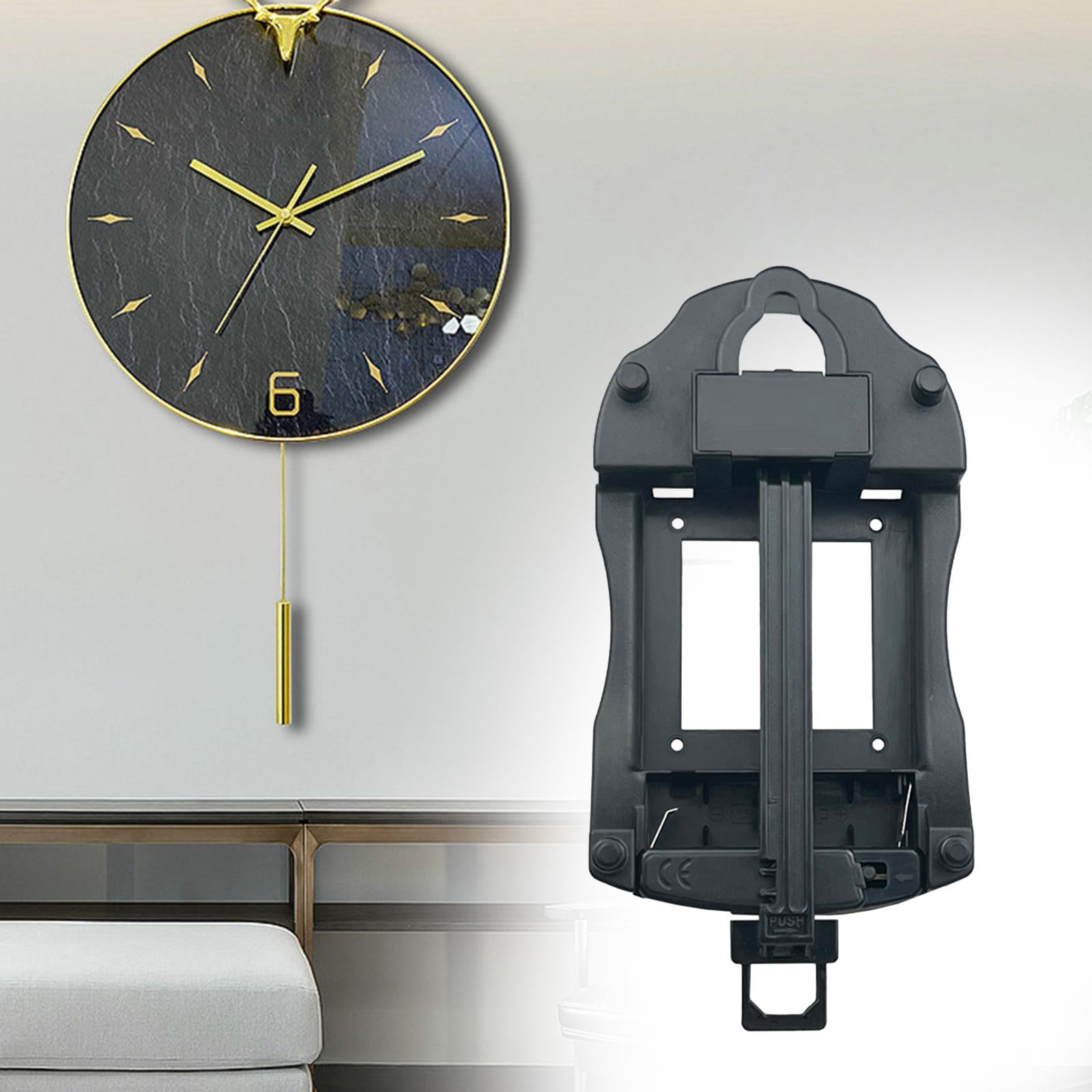 Pendulum Clock Movement Easy to Install Black Quartz DIY Wall Clock Movement