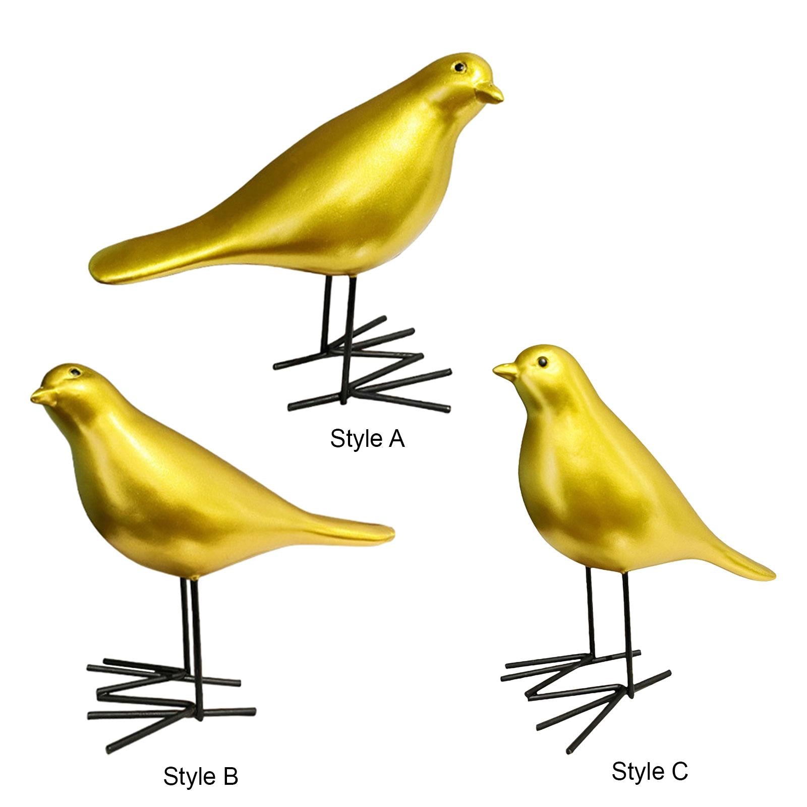 Bird Statue Sculpture Adorable Bird Figurine for Office Indoor Festival StyleA 15x7.5x14.5cm